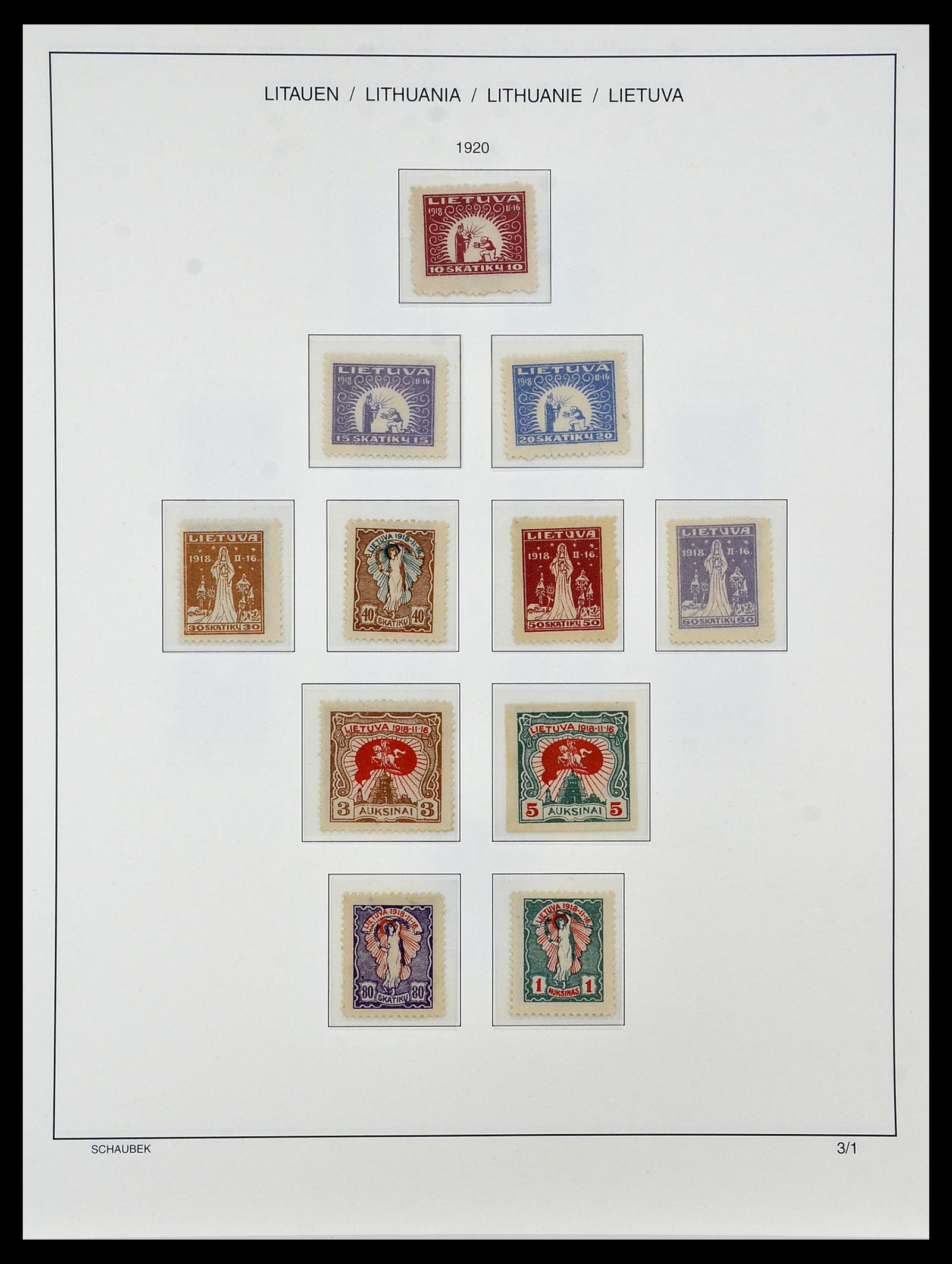 34449 004 - Postzegelverzameling 34449 Litouwen 1919-1940.