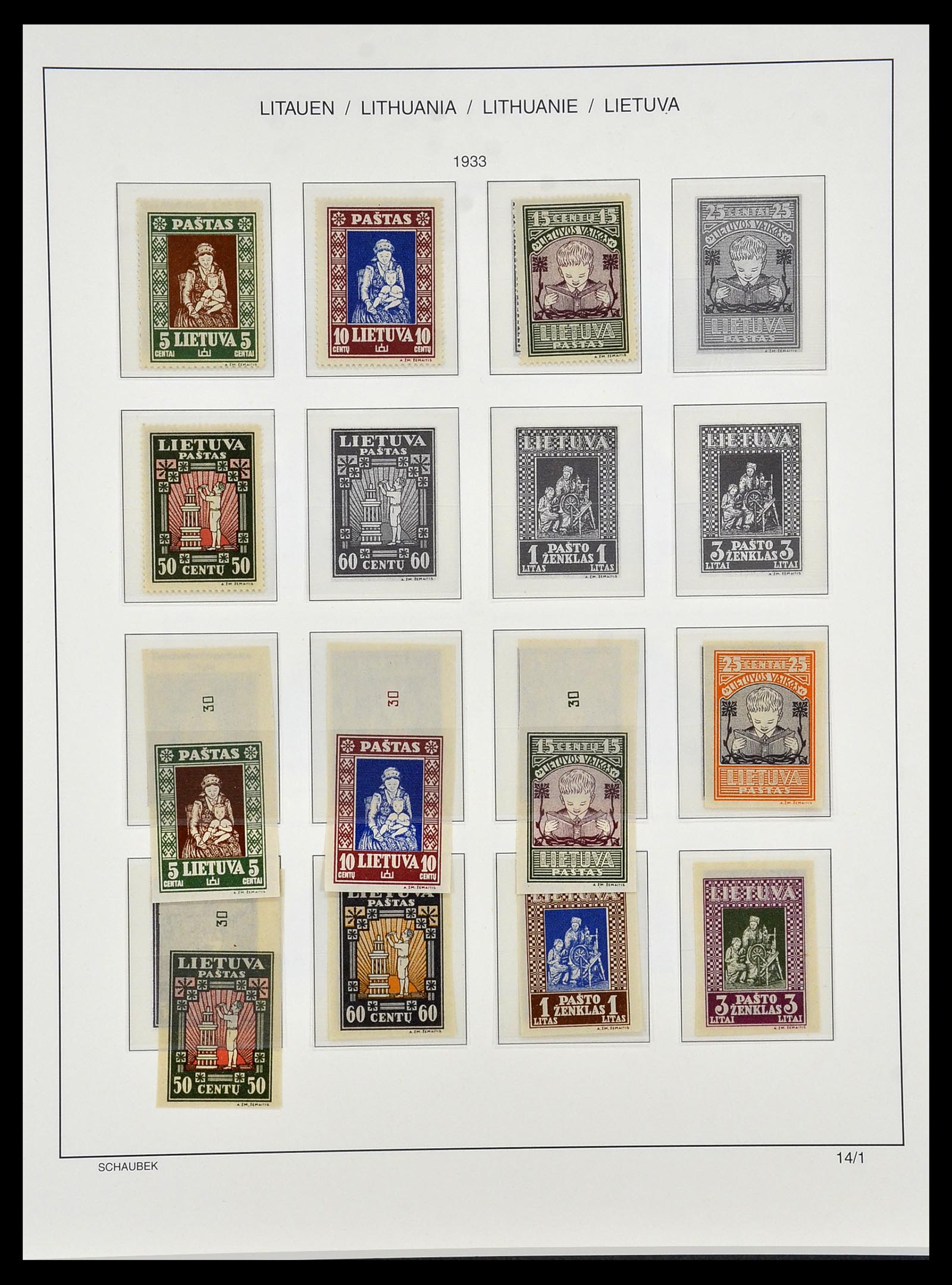 34449 034 - Postzegelverzameling 34449 Litouwen 1919-1940.