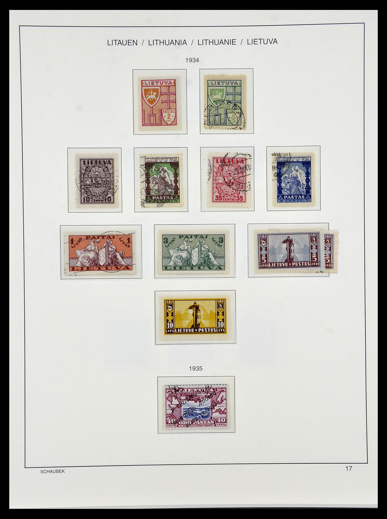 34449 038 - Postzegelverzameling 34449 Litouwen 1919-1940.