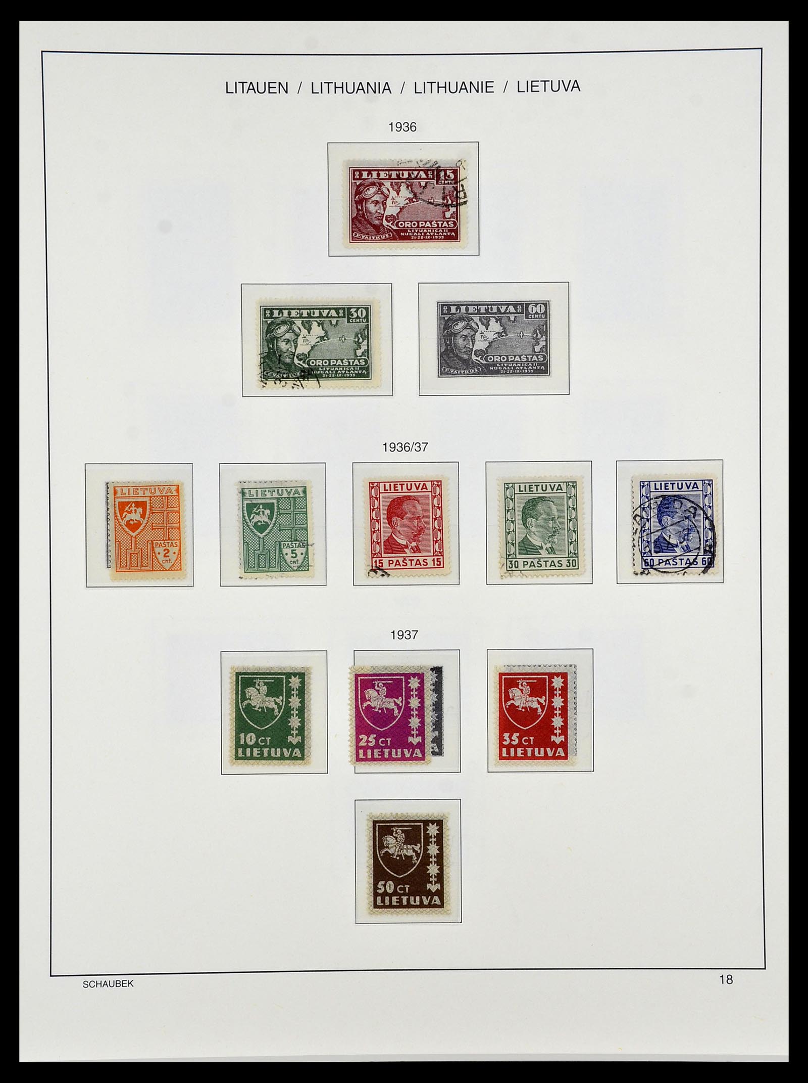 34449 039 - Postzegelverzameling 34449 Litouwen 1919-1940.