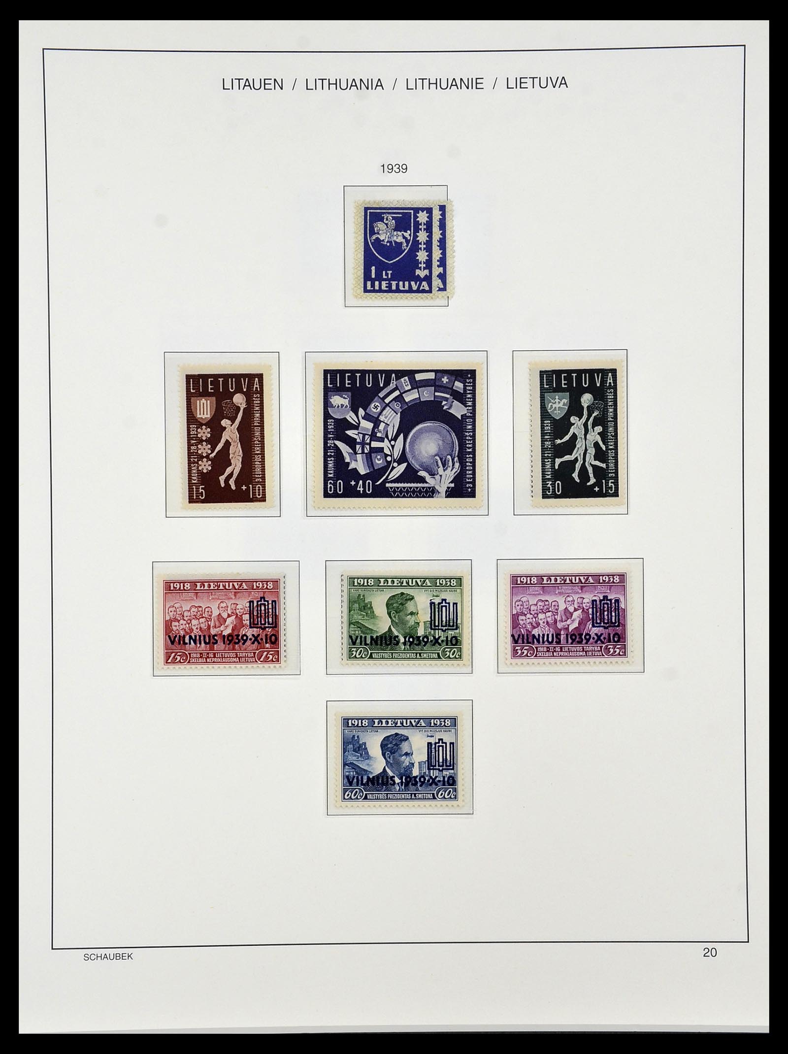 34449 041 - Postzegelverzameling 34449 Litouwen 1919-1940.