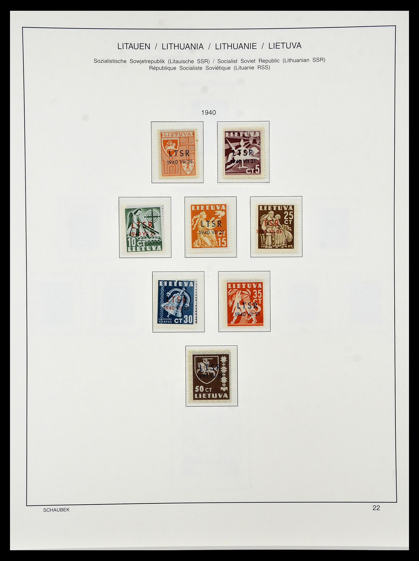 34449 043 - Postzegelverzameling 34449 Litouwen 1919-1940.