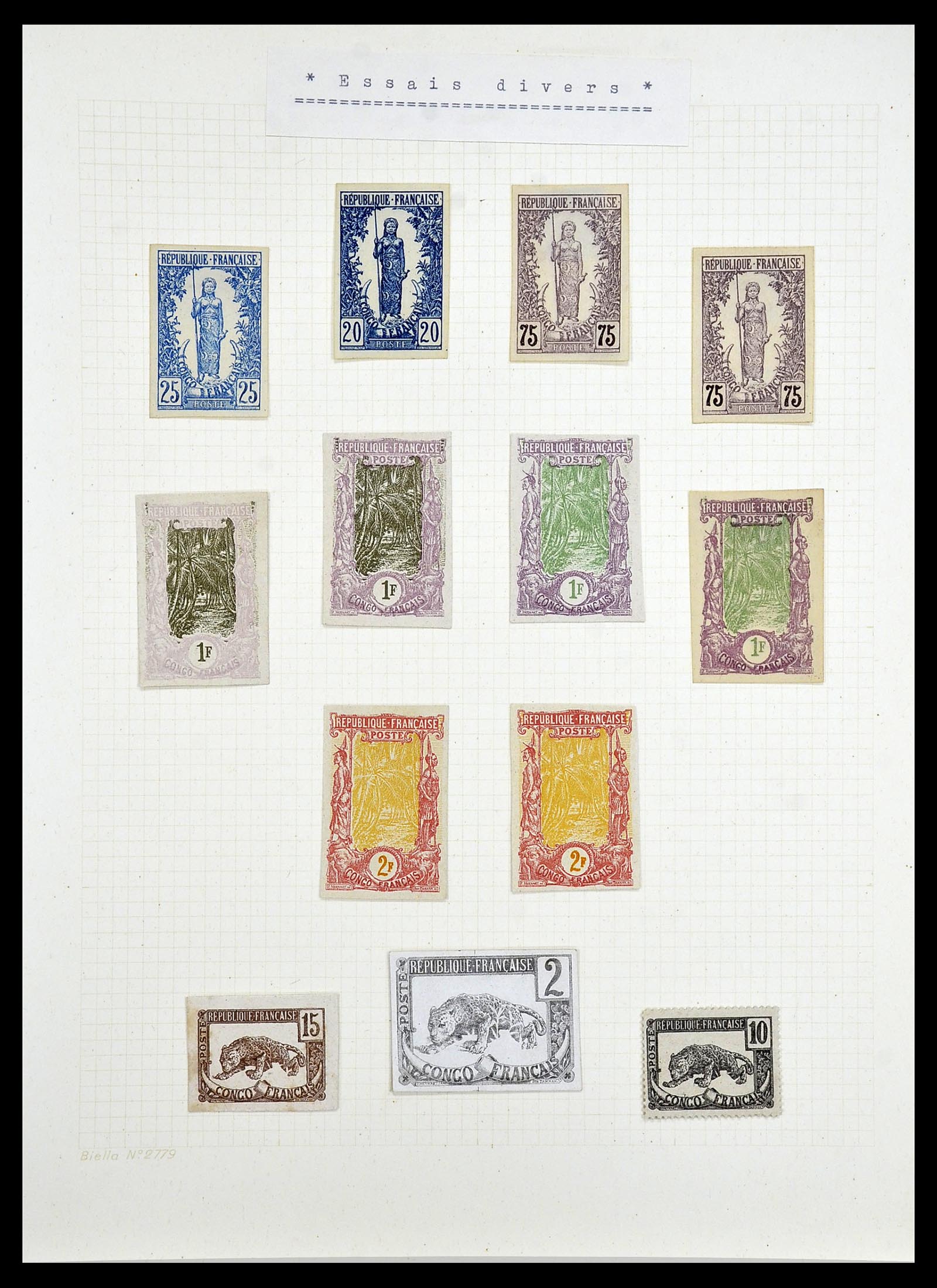 34450 001 - Postzegelverzameling 34450 Frans Congo 1900-1904.