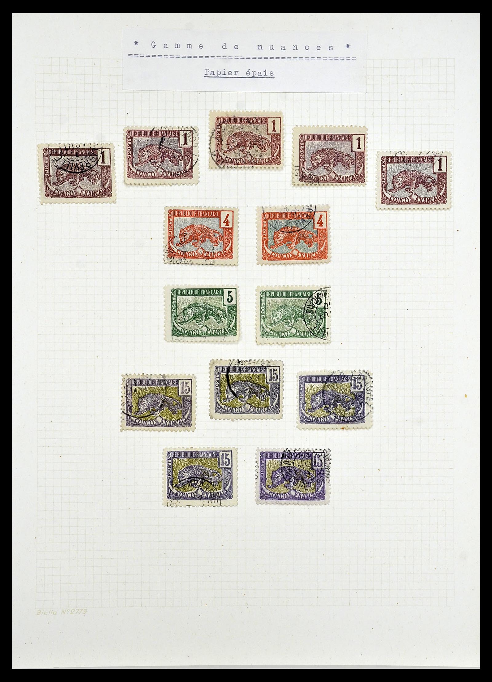 34450 002 - Postzegelverzameling 34450 Frans Congo 1900-1904.