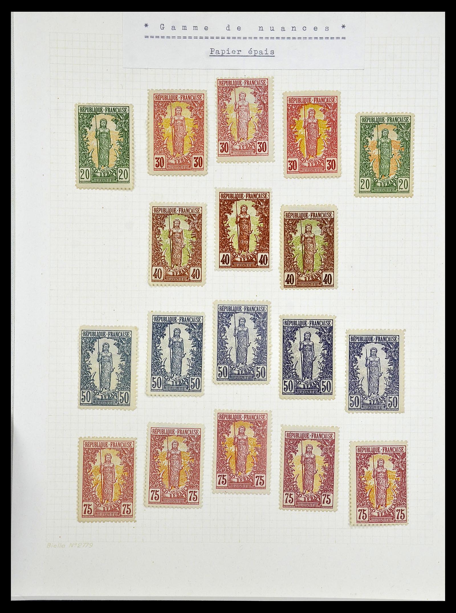 34450 004 - Postzegelverzameling 34450 Frans Congo 1900-1904.