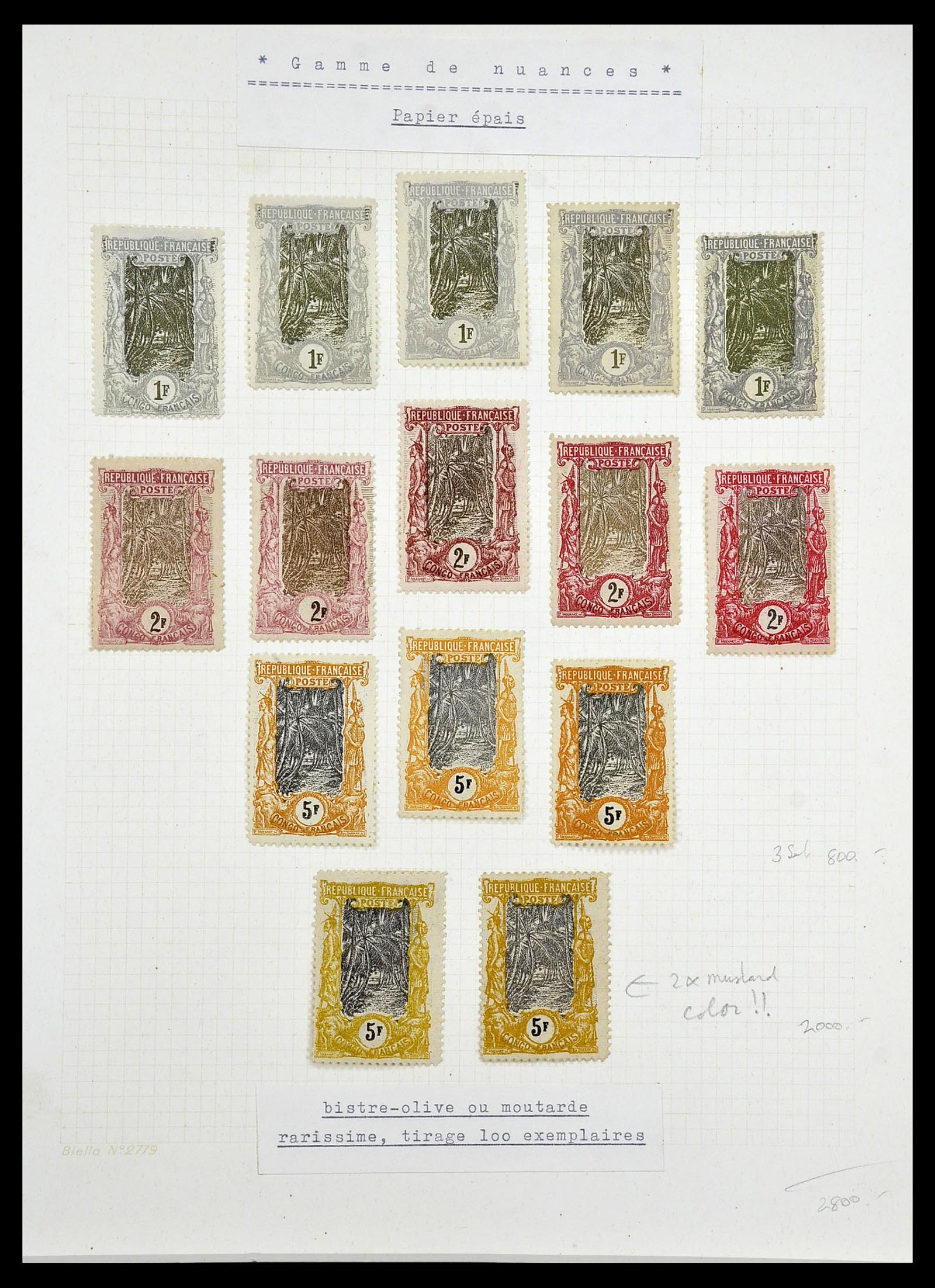 34450 005 - Postzegelverzameling 34450 Frans Congo 1900-1904.