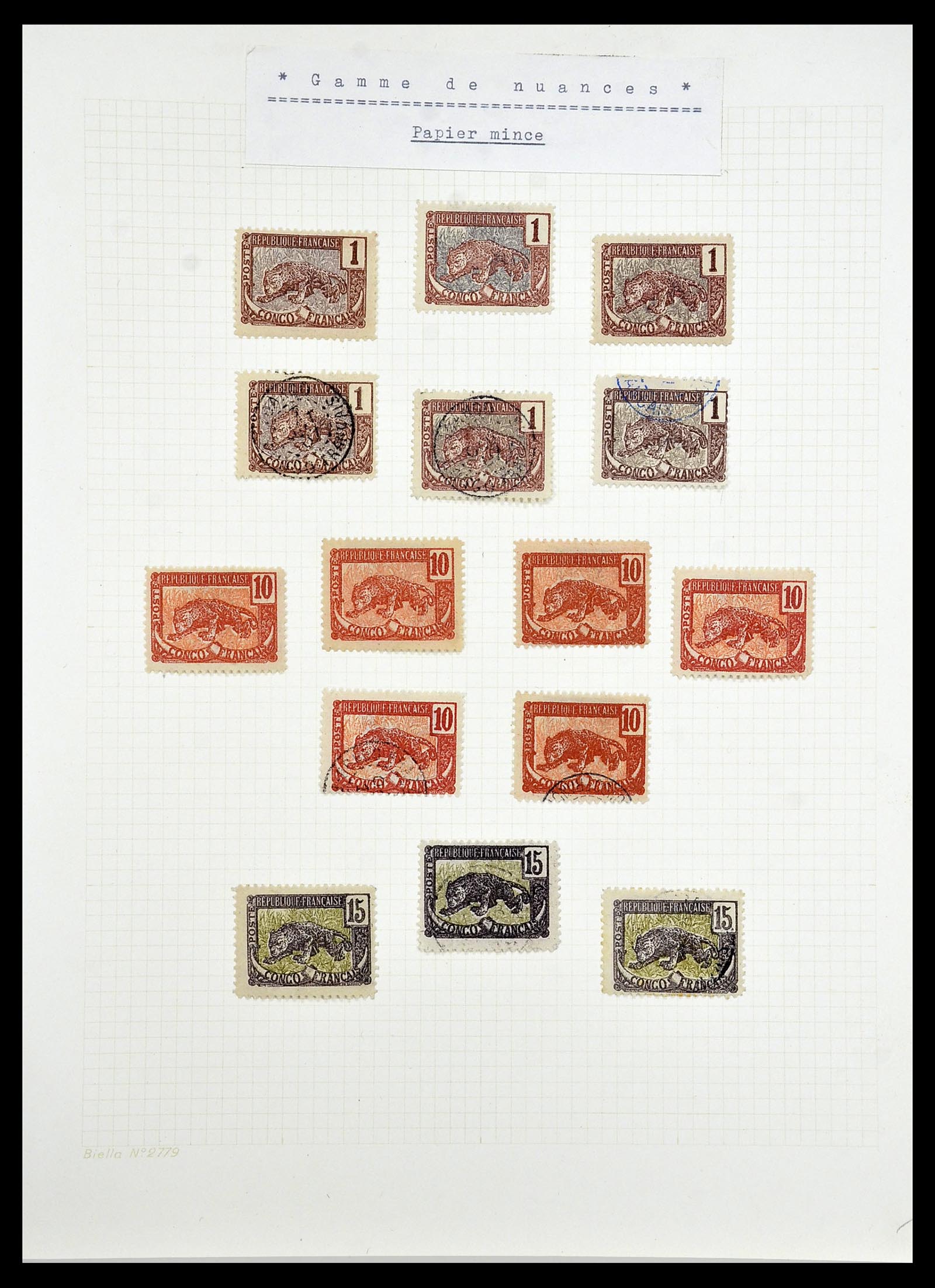 34450 007 - Postzegelverzameling 34450 Frans Congo 1900-1904.