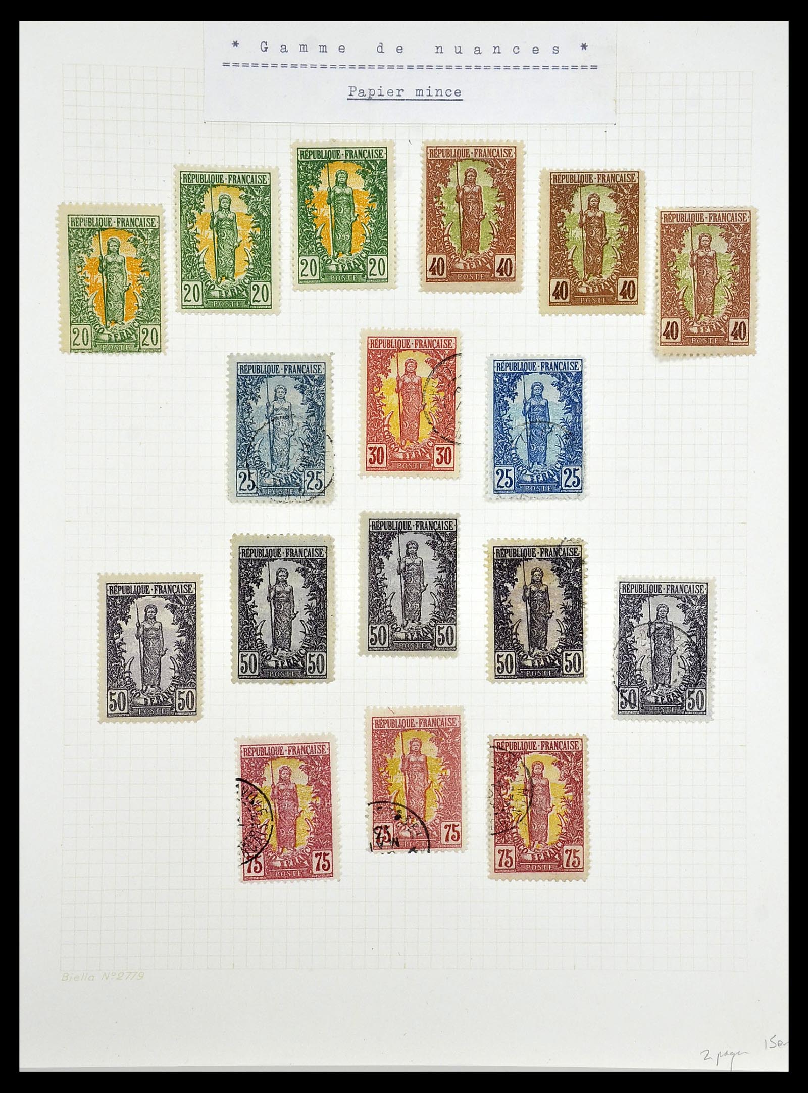 34450 008 - Postzegelverzameling 34450 Frans Congo 1900-1904.