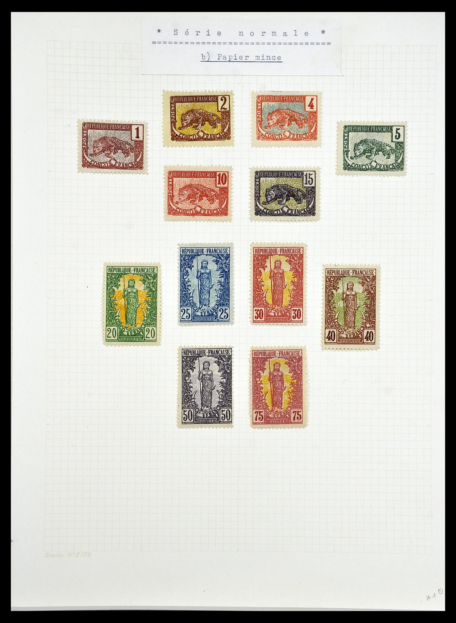 34450 009 - Postzegelverzameling 34450 Frans Congo 1900-1904.