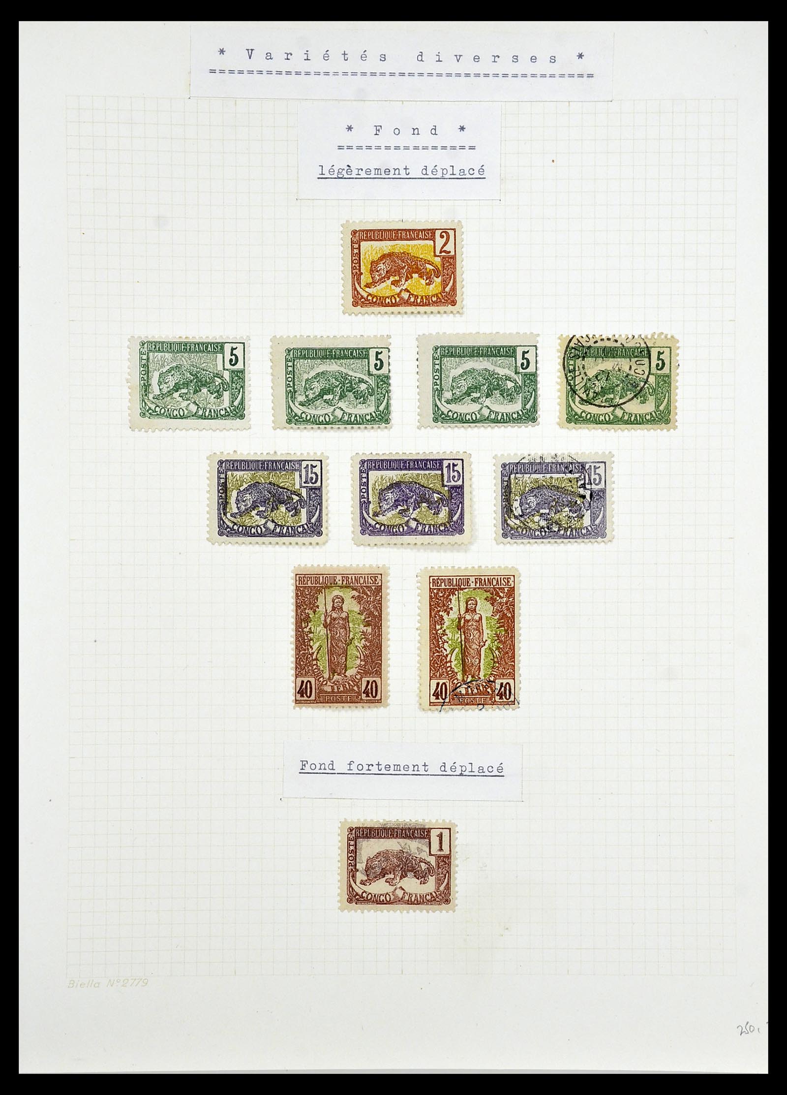 34450 011 - Postzegelverzameling 34450 Frans Congo 1900-1904.
