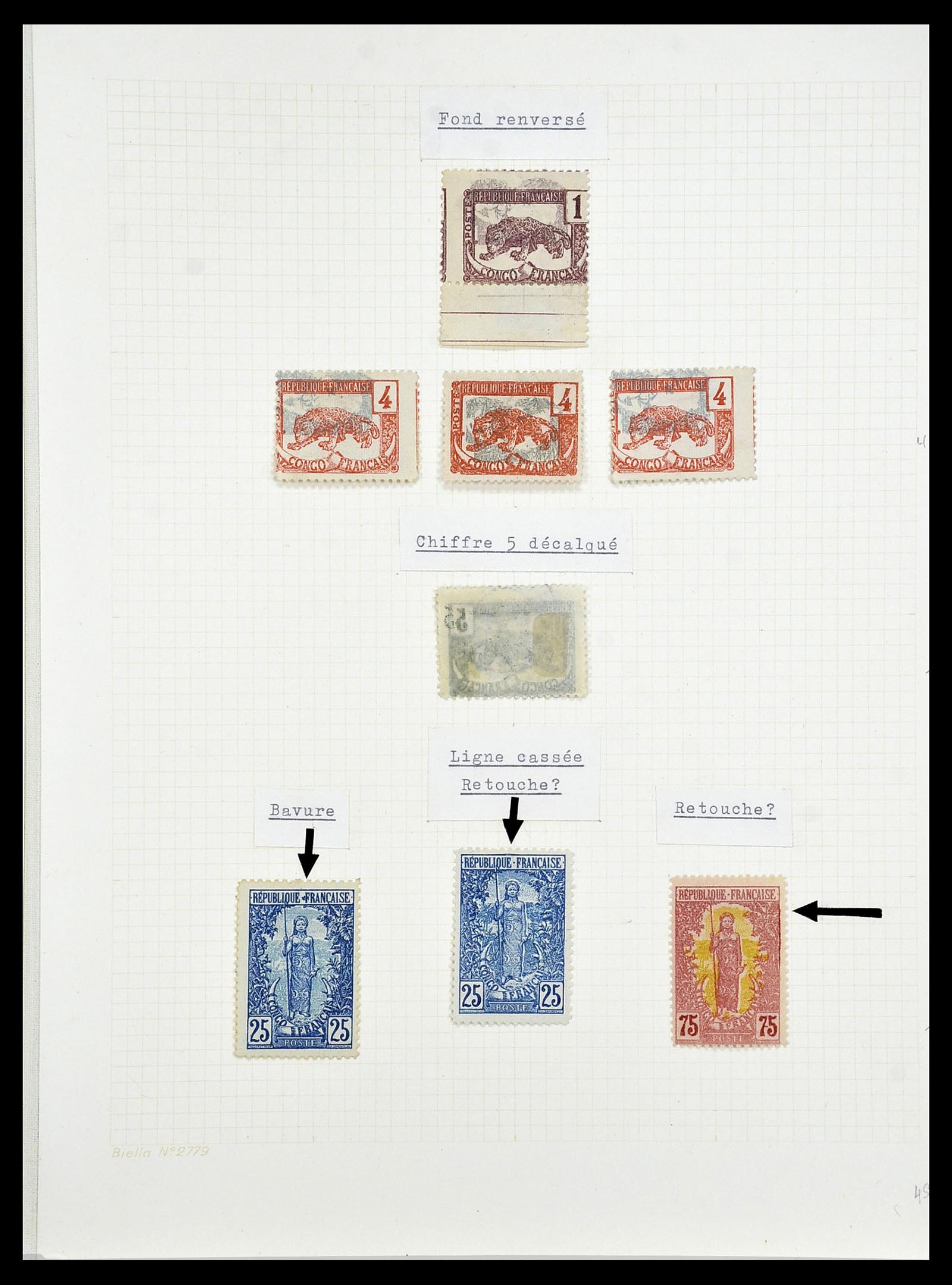 34450 012 - Postzegelverzameling 34450 Frans Congo 1900-1904.