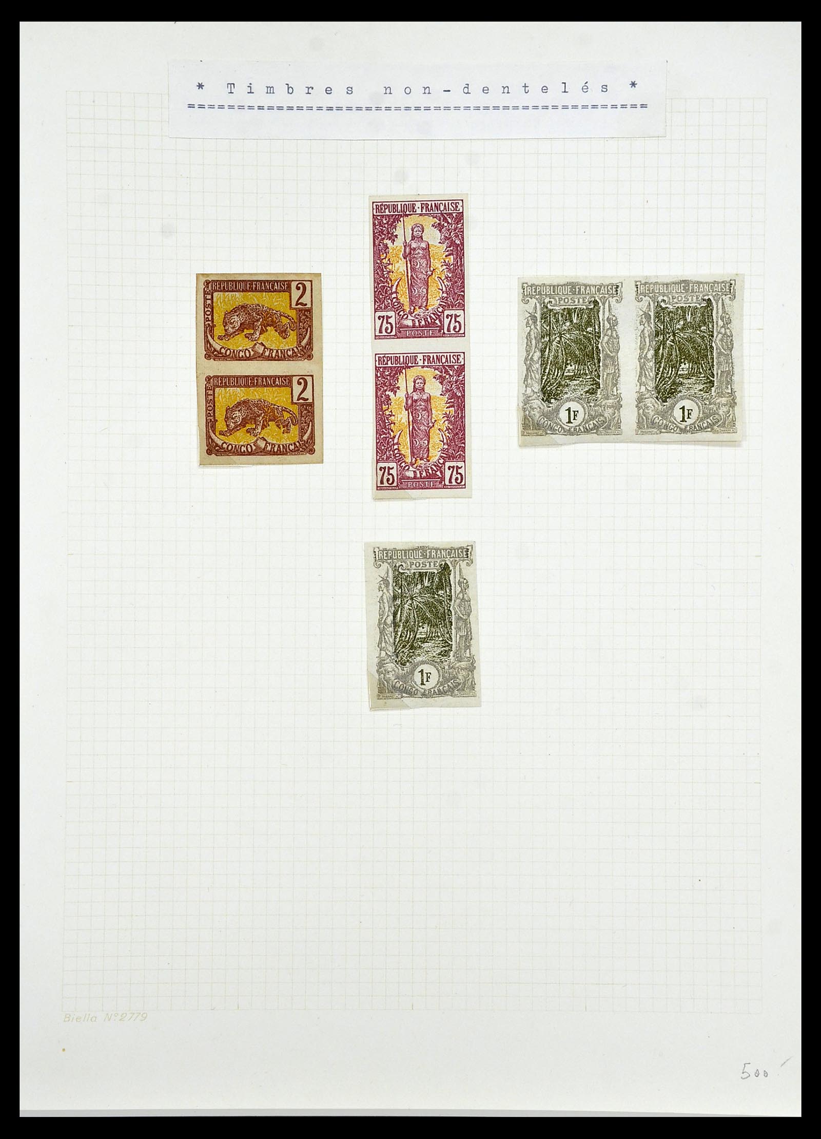34450 016 - Postzegelverzameling 34450 Frans Congo 1900-1904.