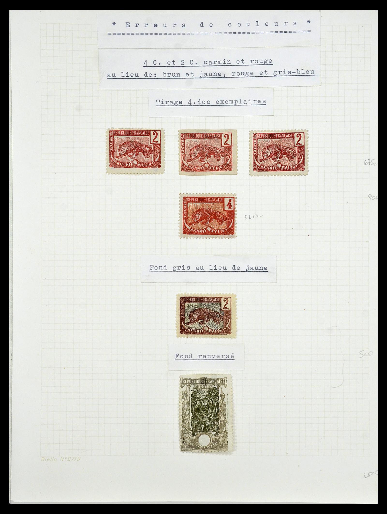 34450 017 - Postzegelverzameling 34450 Frans Congo 1900-1904.