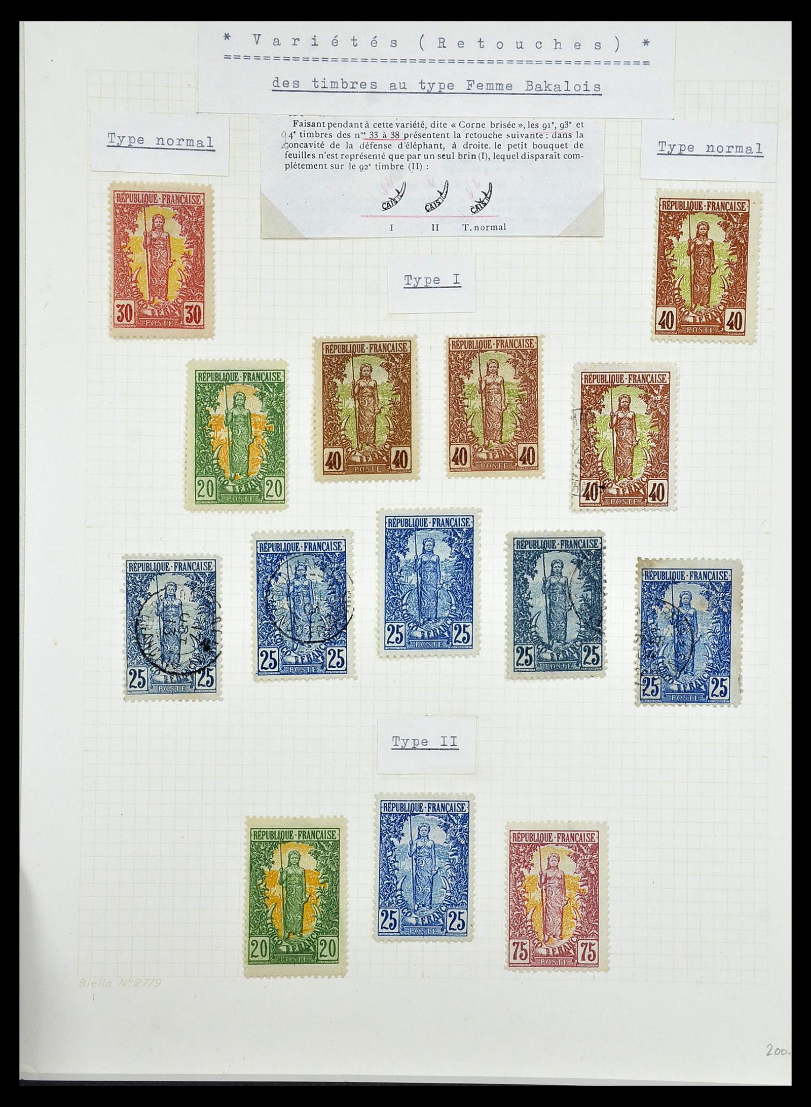 34450 020 - Postzegelverzameling 34450 Frans Congo 1900-1904.