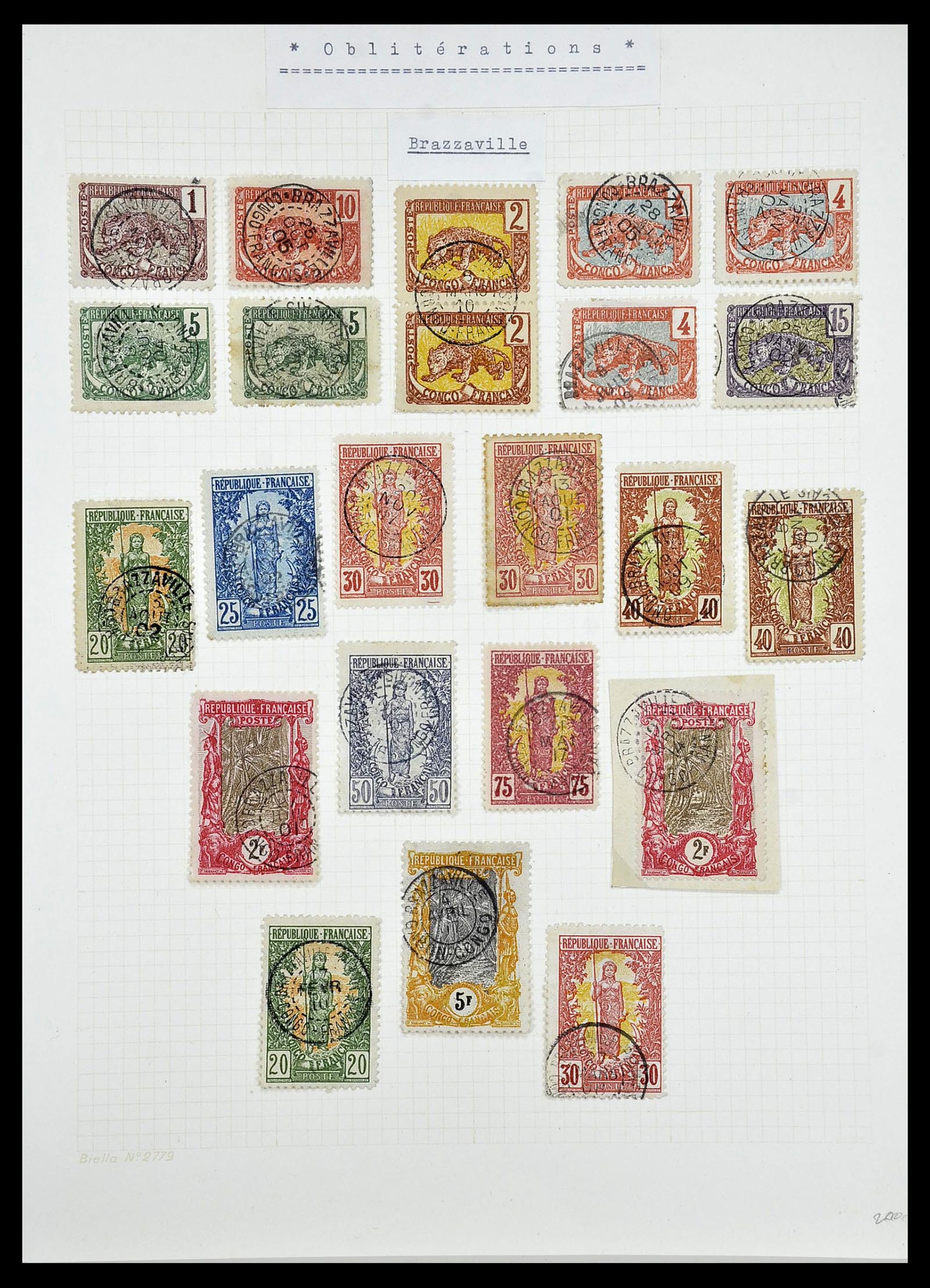 34450 021 - Postzegelverzameling 34450 Frans Congo 1900-1904.
