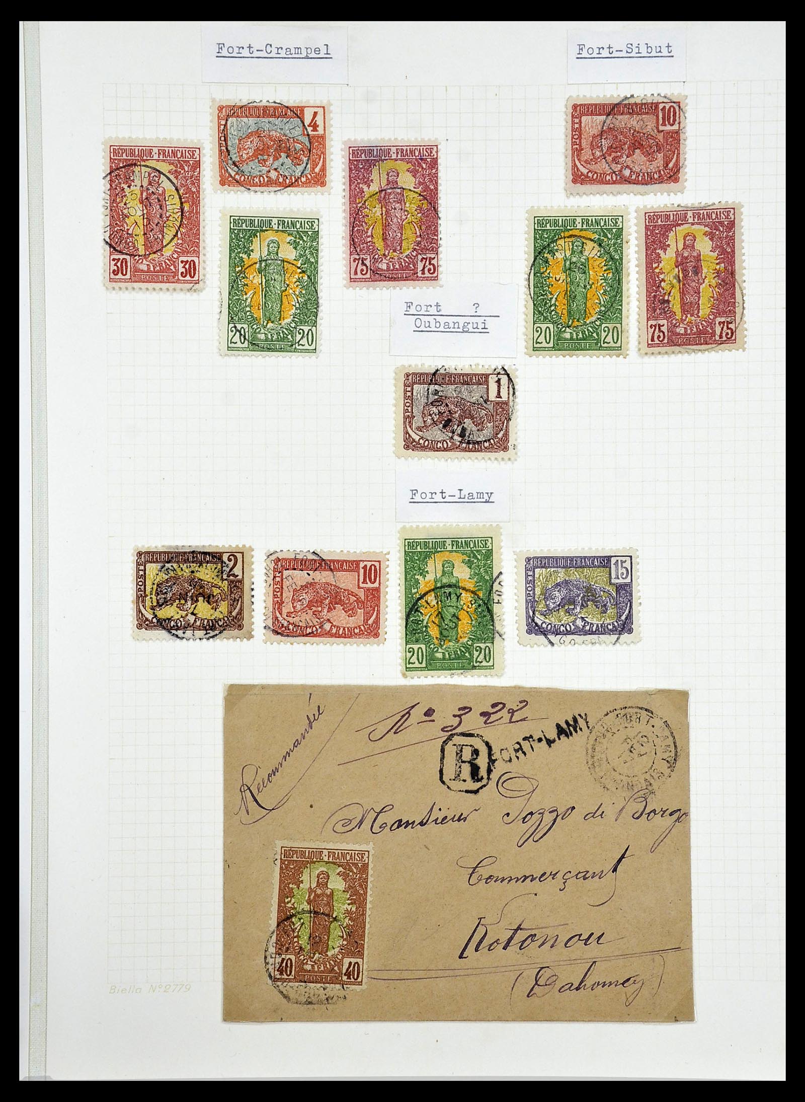 34450 024 - Postzegelverzameling 34450 Frans Congo 1900-1904.