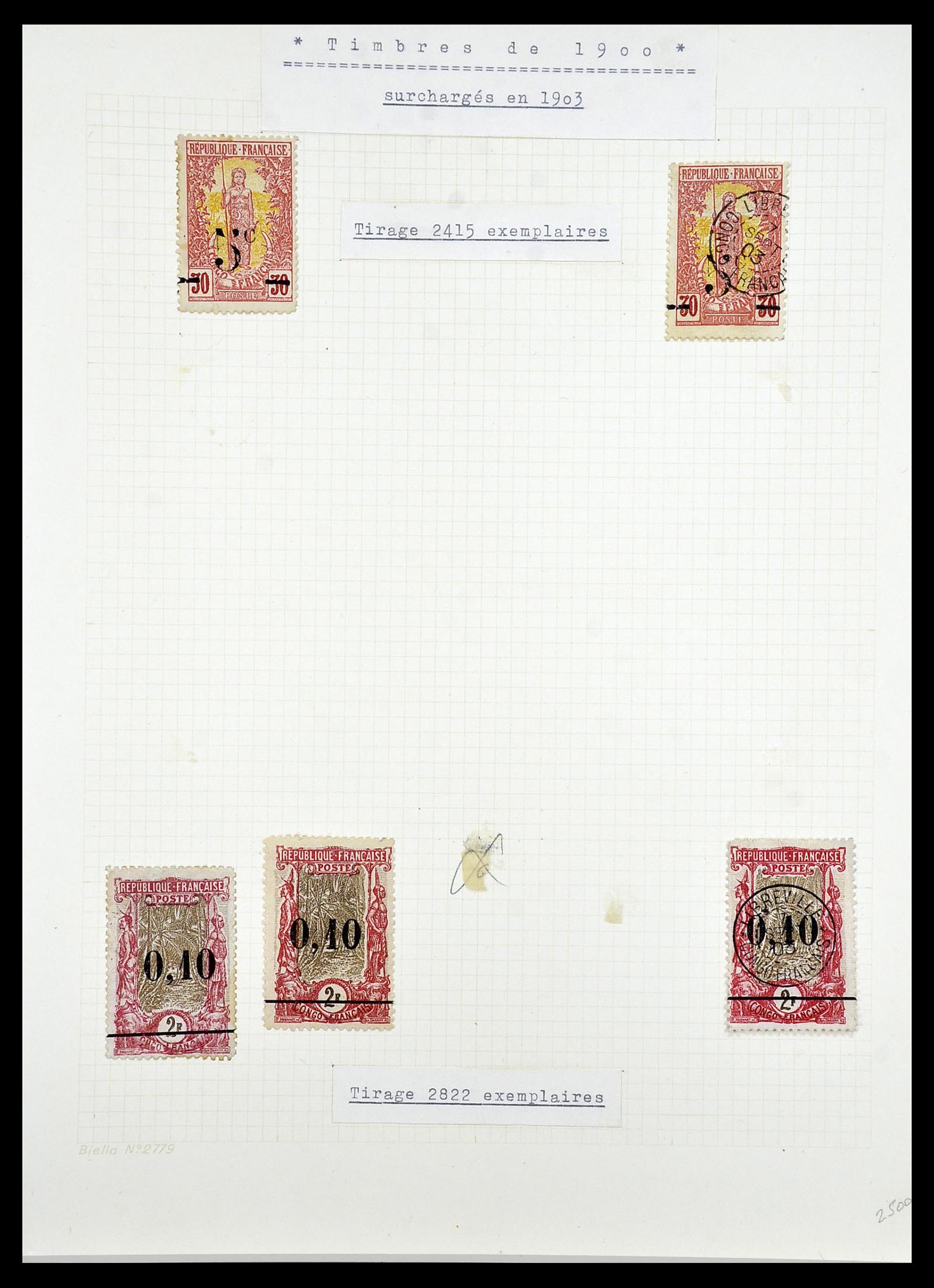 34450 028 - Postzegelverzameling 34450 Frans Congo 1900-1904.