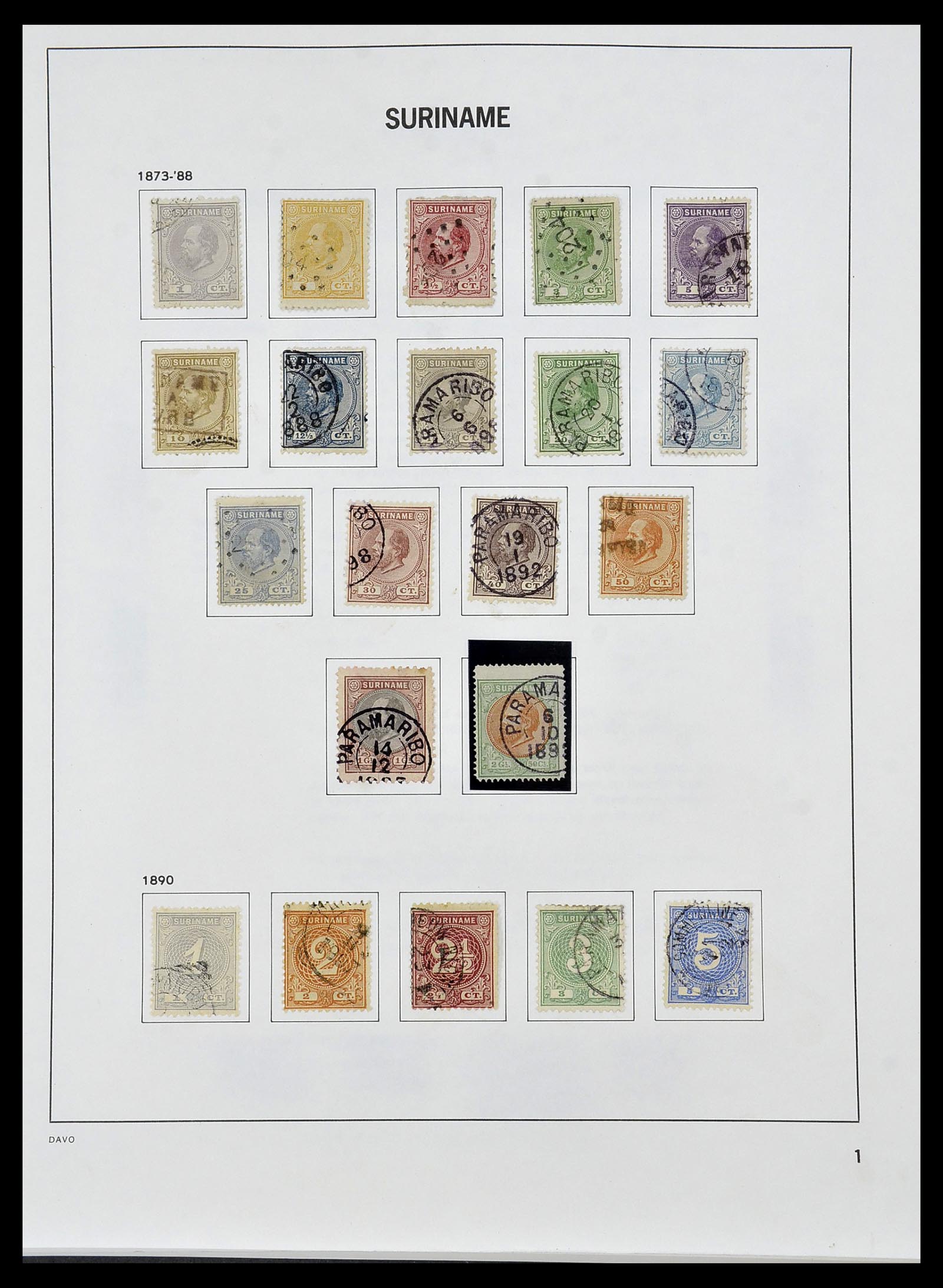34452 001 - Postzegelverzameling 34452 Suriname 1873-1975.