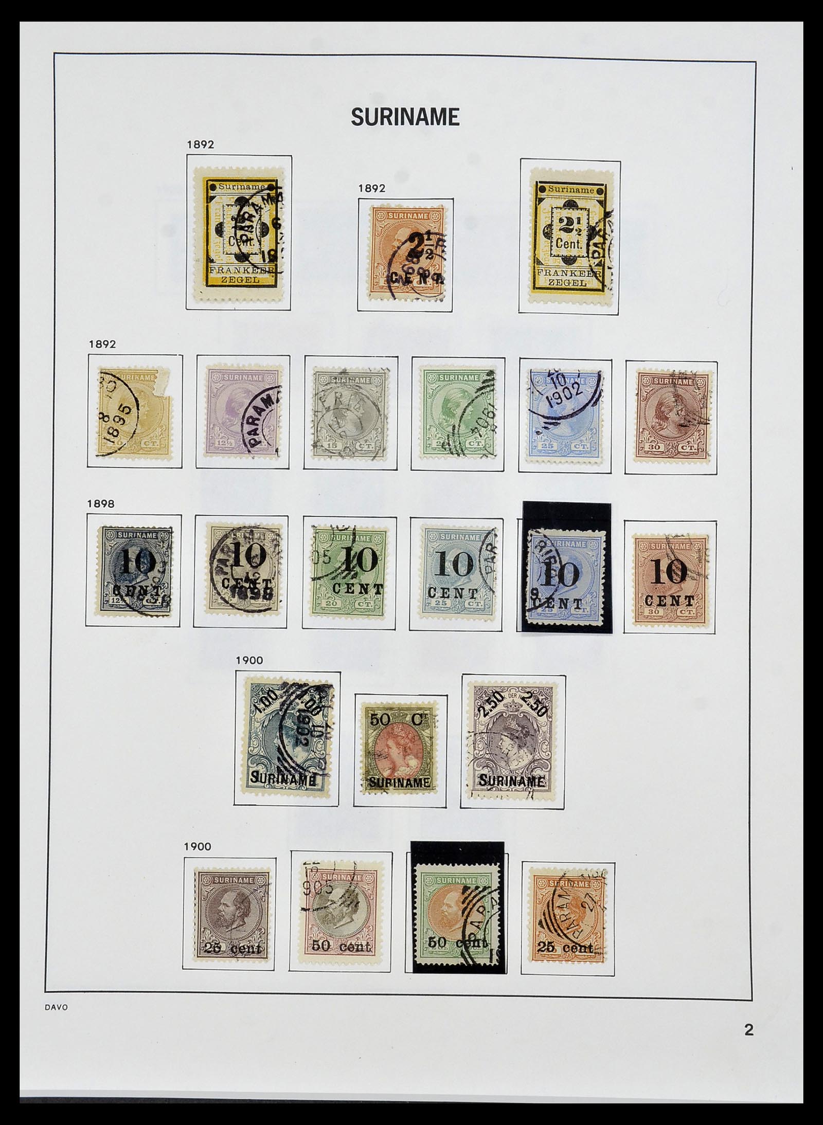34452 002 - Postzegelverzameling 34452 Suriname 1873-1975.