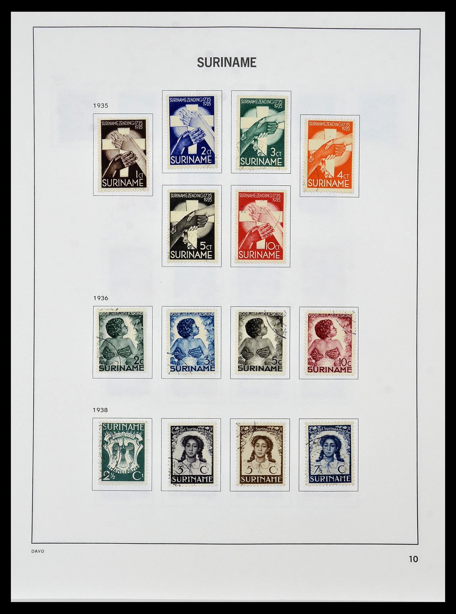 34452 011 - Postzegelverzameling 34452 Suriname 1873-1975.