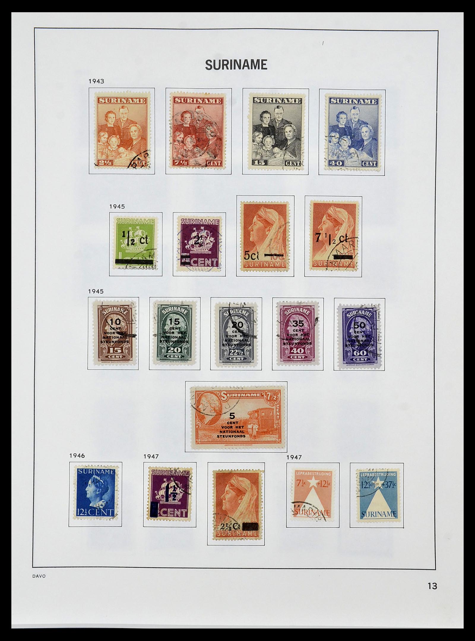 34452 014 - Postzegelverzameling 34452 Suriname 1873-1975.