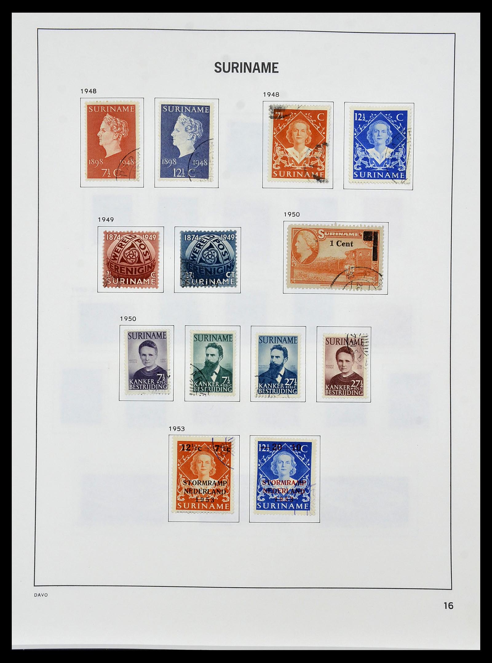 34452 017 - Postzegelverzameling 34452 Suriname 1873-1975.