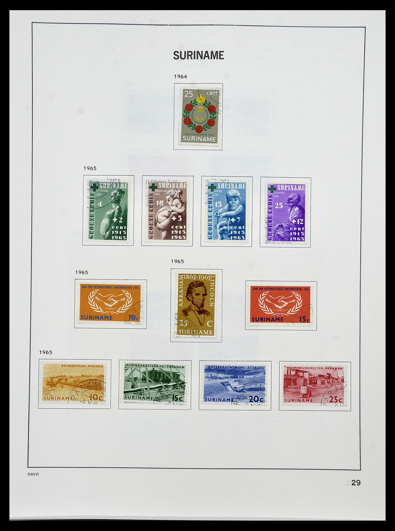 34452 030 - Postzegelverzameling 34452 Suriname 1873-1975.