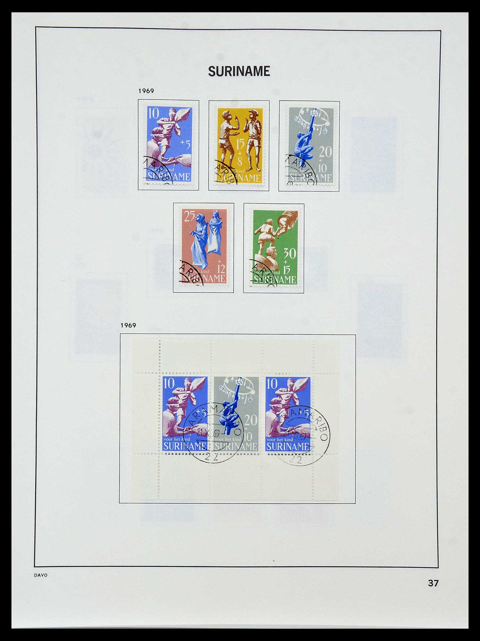 34452 039 - Postzegelverzameling 34452 Suriname 1873-1975.