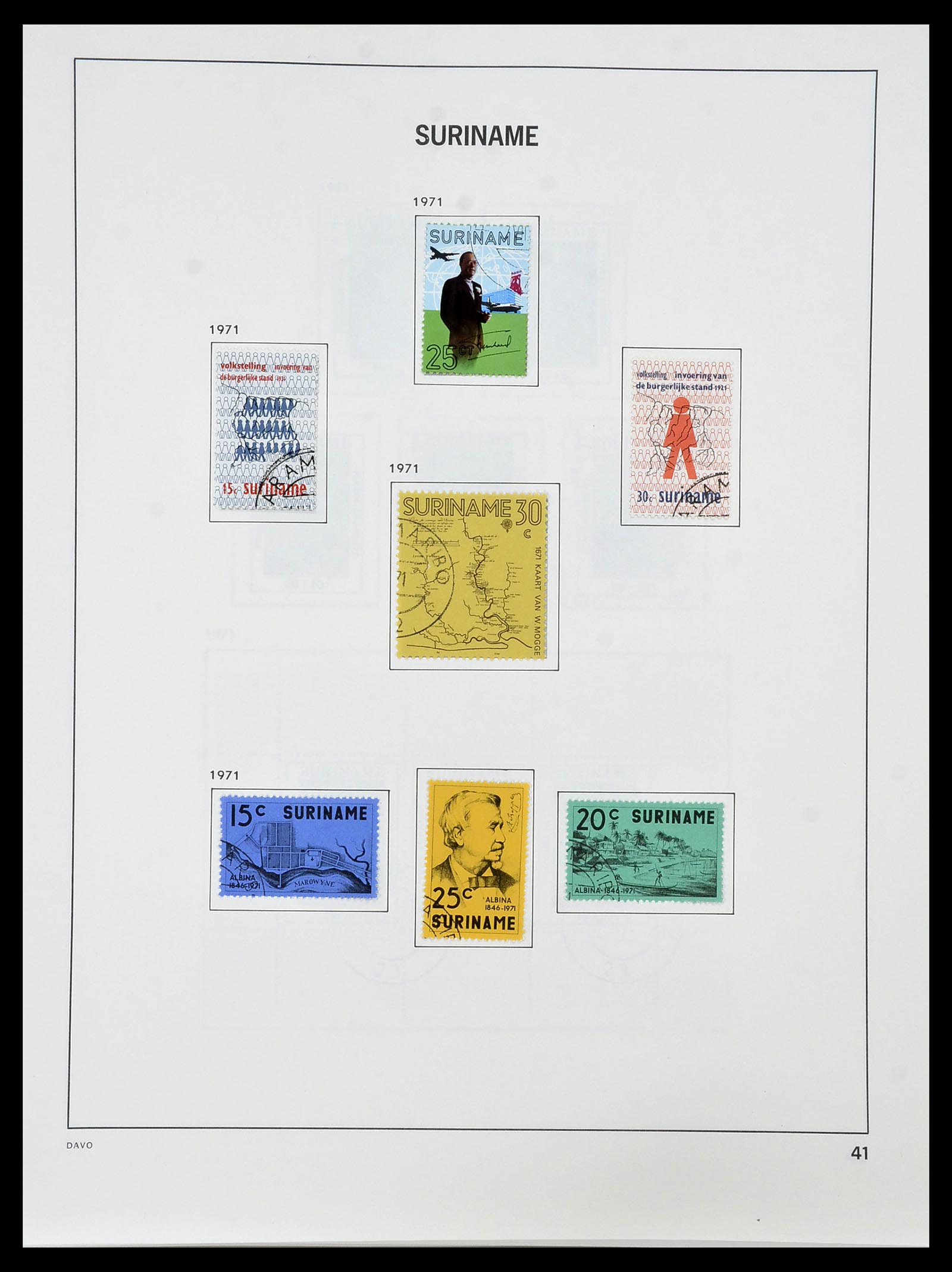 34452 043 - Postzegelverzameling 34452 Suriname 1873-1975.