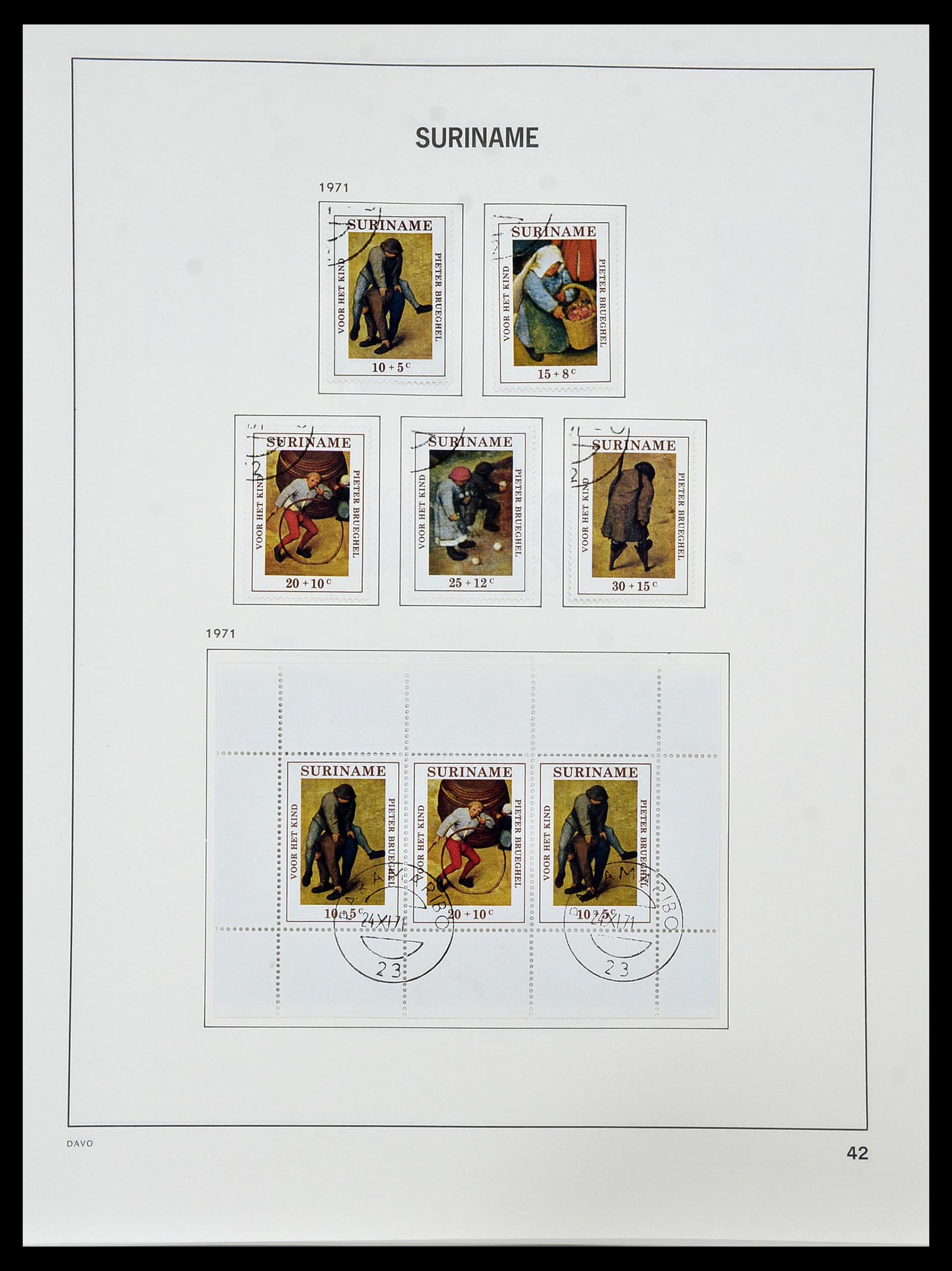 34452 044 - Postzegelverzameling 34452 Suriname 1873-1975.