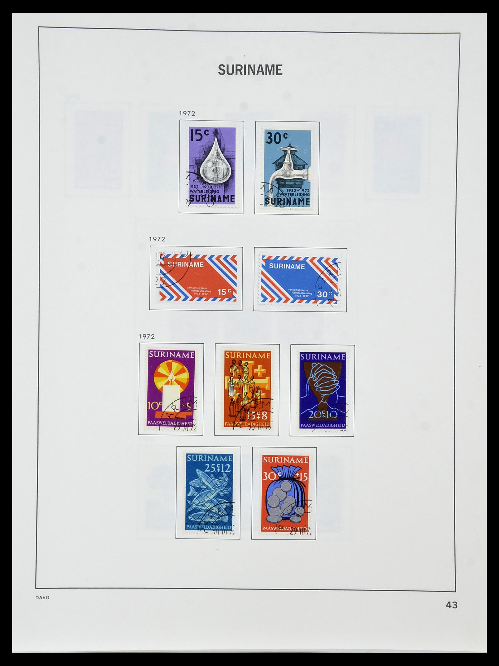 34452 045 - Postzegelverzameling 34452 Suriname 1873-1975.