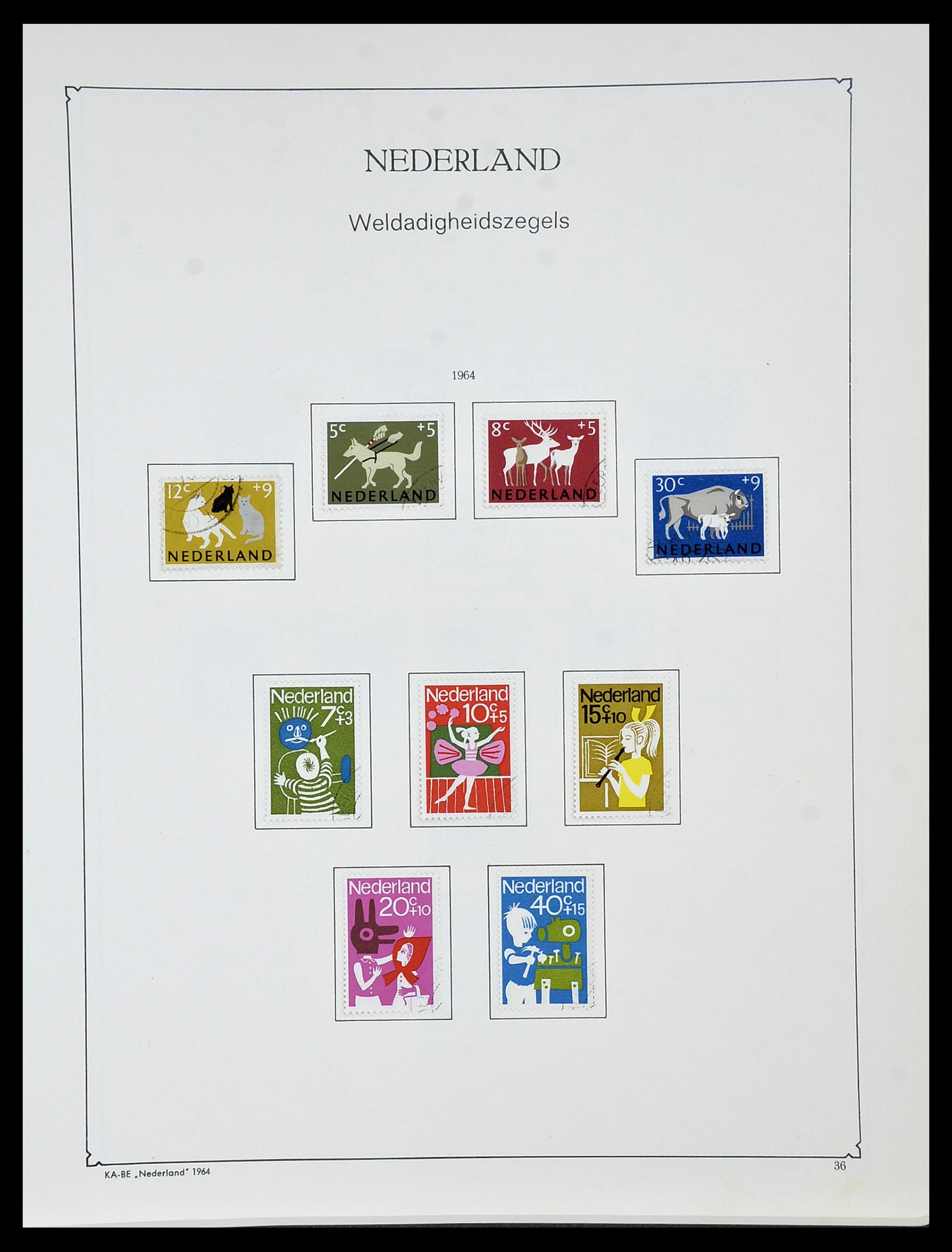 34453 123 - Postzegelverzameling 34453 Nederland 1852-1964.