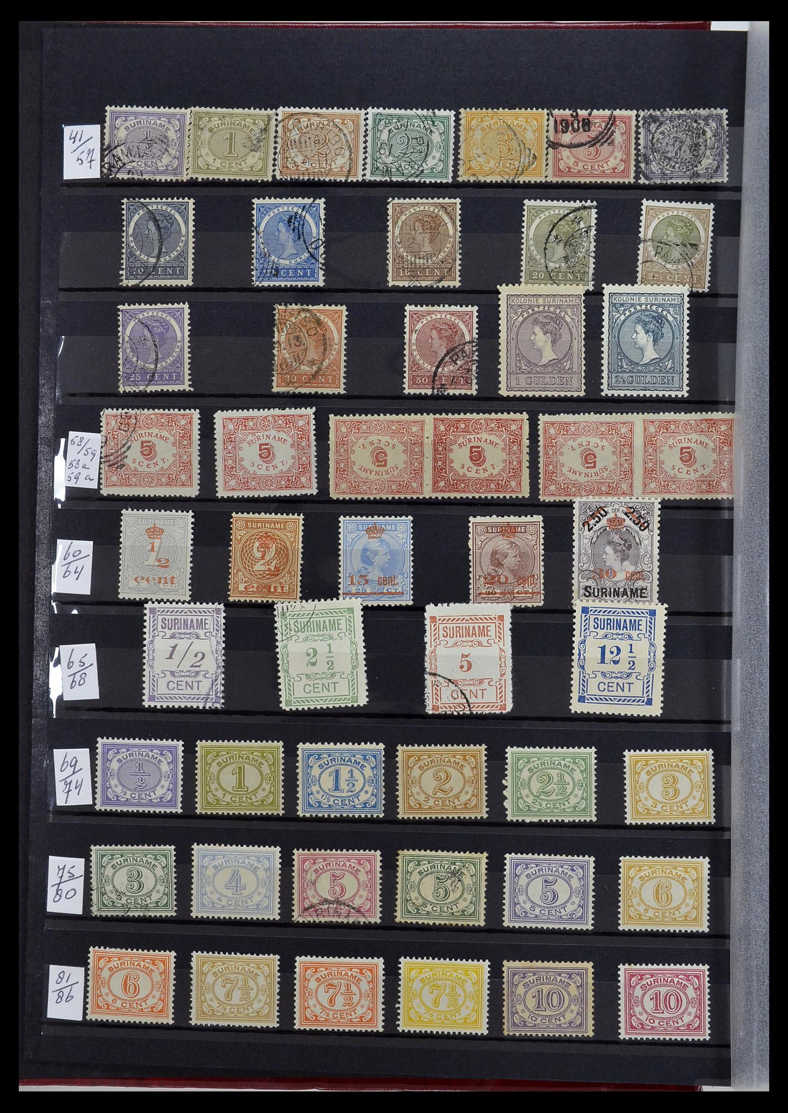34454 034 - Postzegelverzameling 34454 Suriname en Nederlands Indië 1864-1975.