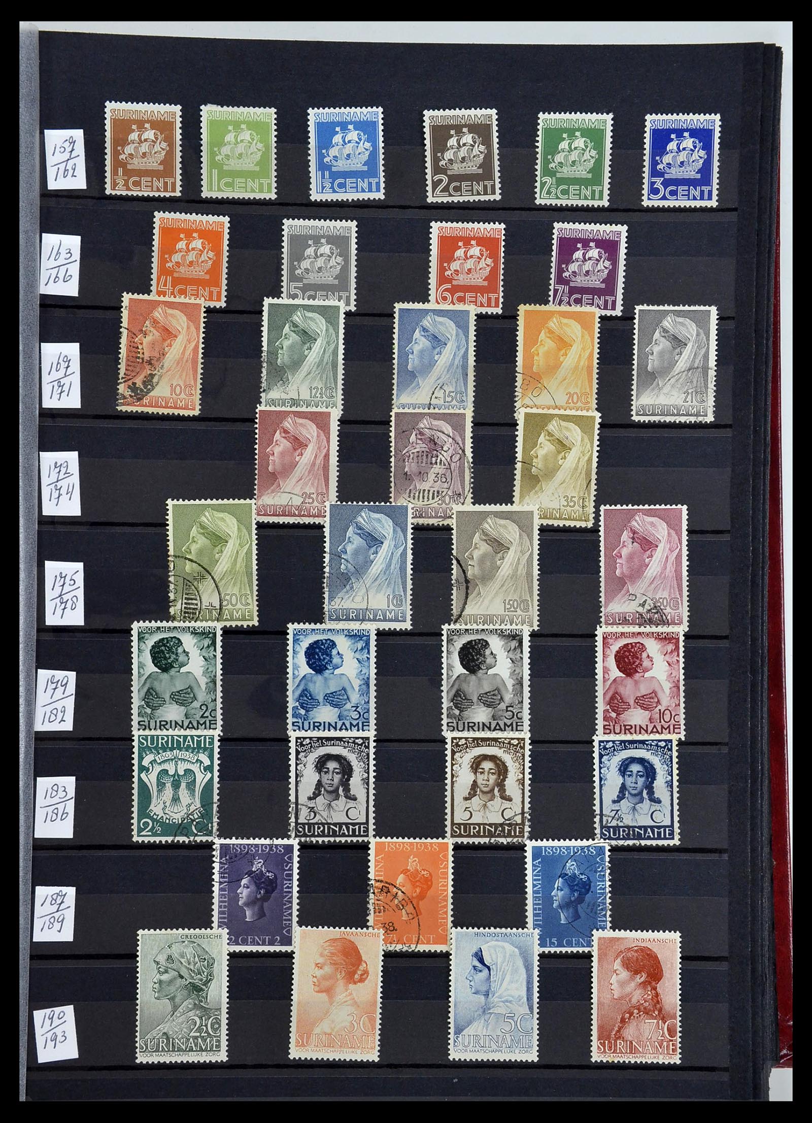 34454 037 - Stamp Collection 34454 Surinam and Dutch east Indies 1864-1975.
