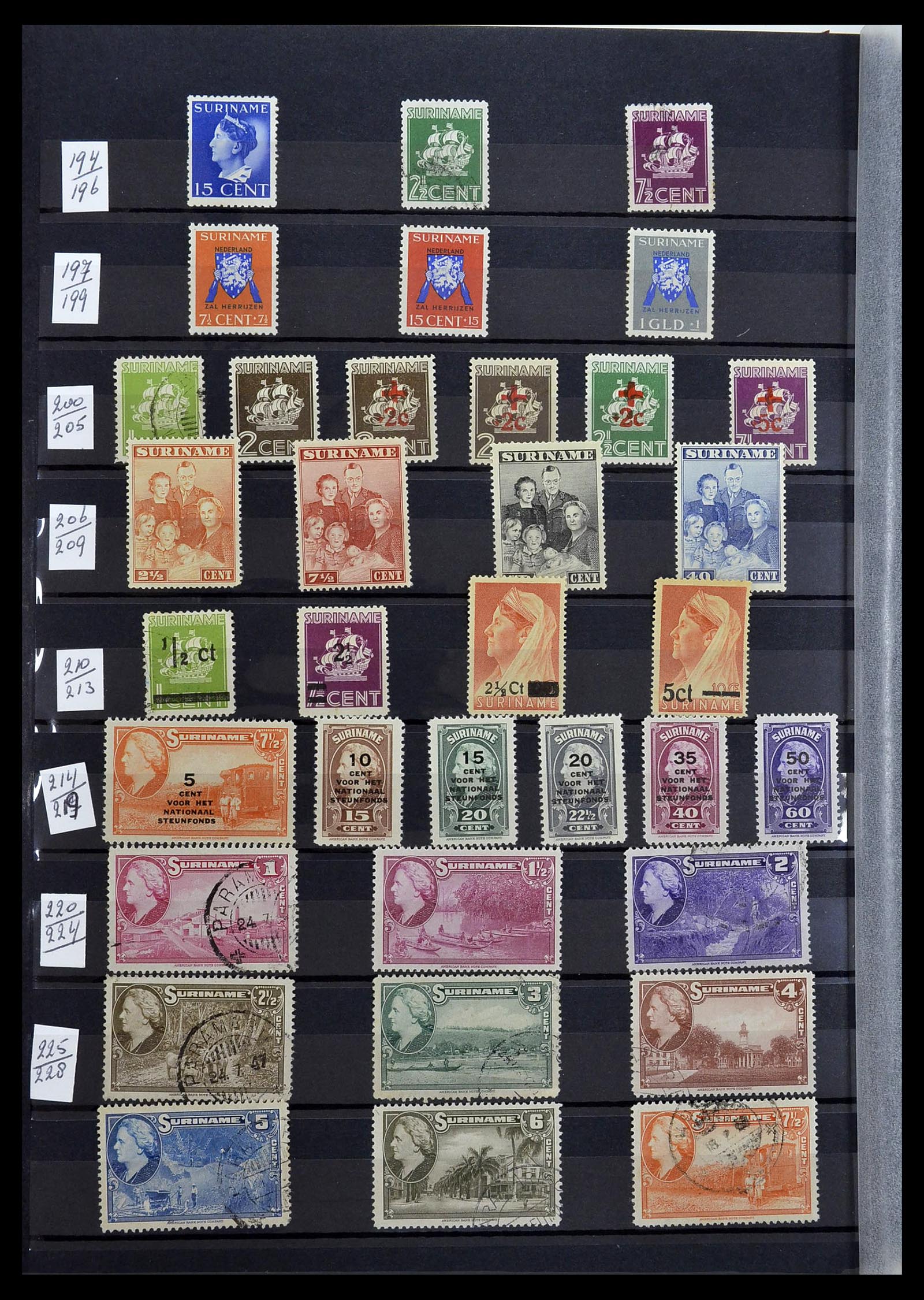 34454 038 - Stamp Collection 34454 Surinam and Dutch east Indies 1864-1975.