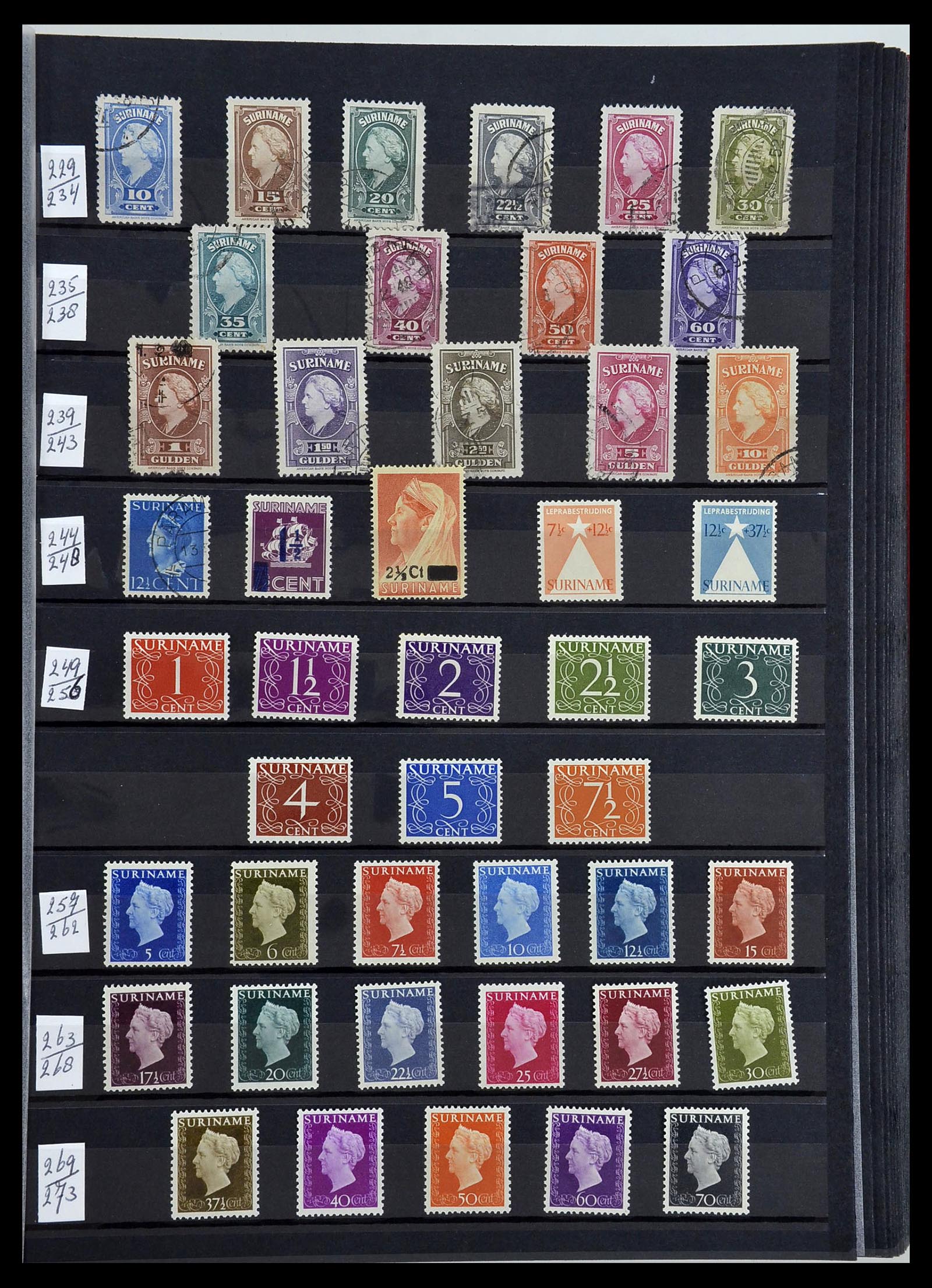 34454 039 - Postzegelverzameling 34454 Suriname en Nederlands Indië 1864-1975.