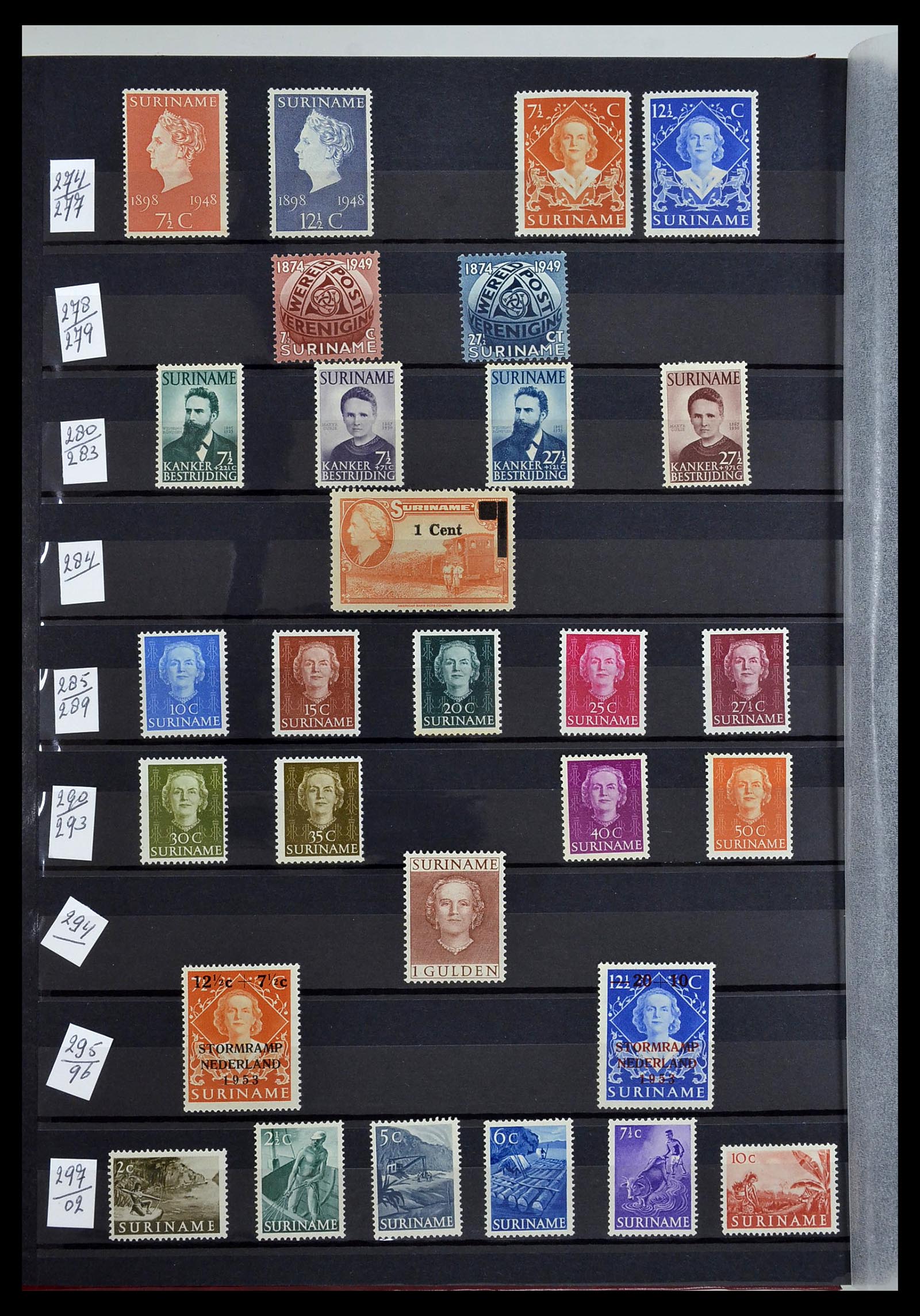 34454 040 - Postzegelverzameling 34454 Suriname en Nederlands Indië 1864-1975.