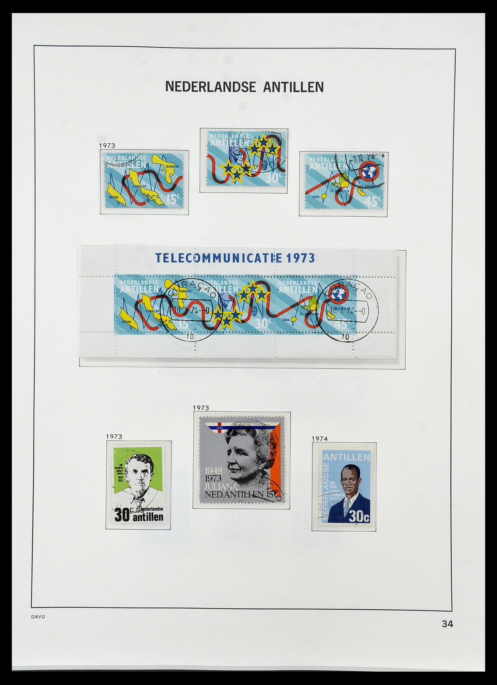 34455 044 - Postzegelverzameling 34455 Curaçao/Antillen 1873-1999.