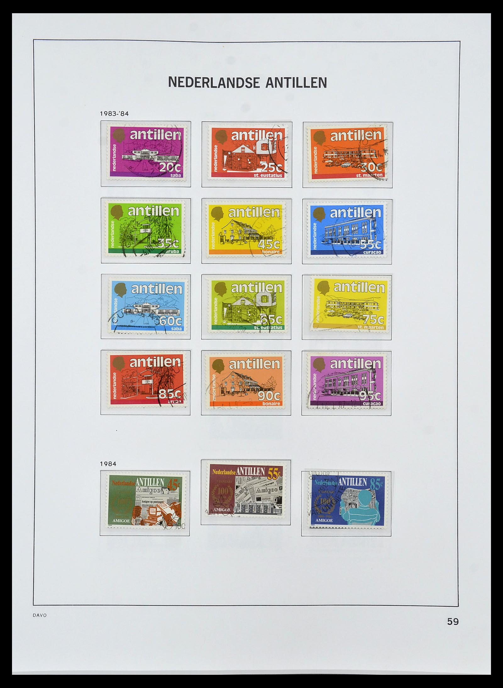 34455 074 - Postzegelverzameling 34455 Curaçao/Antillen 1873-1999.