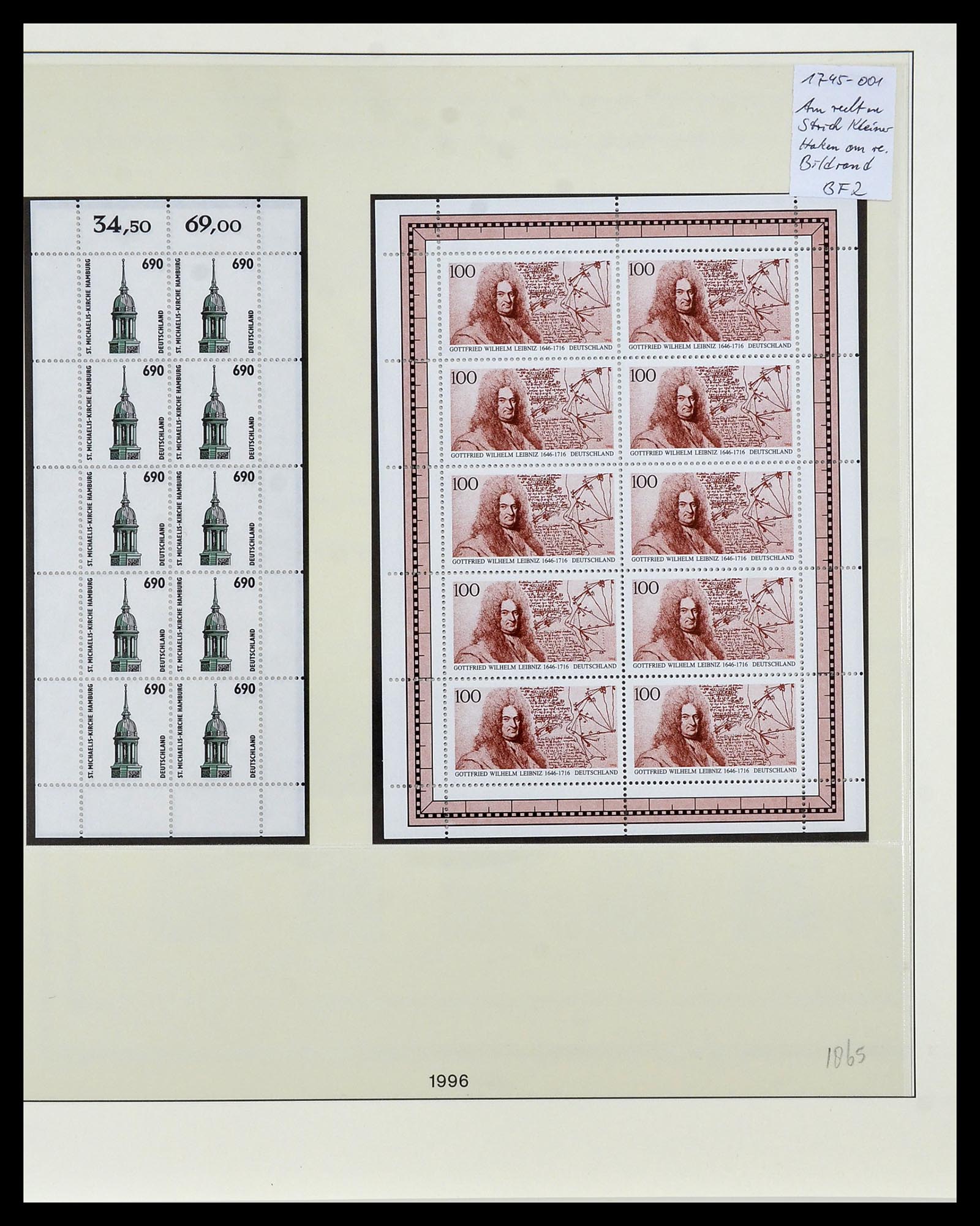 34456 074 - Postzegelverzameling 34456 Bundespost 1994-2000.