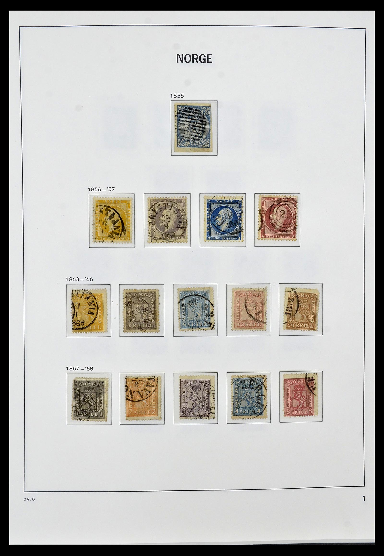 34458 001 - Stamp Collection 34458 Norway 1855-1999.