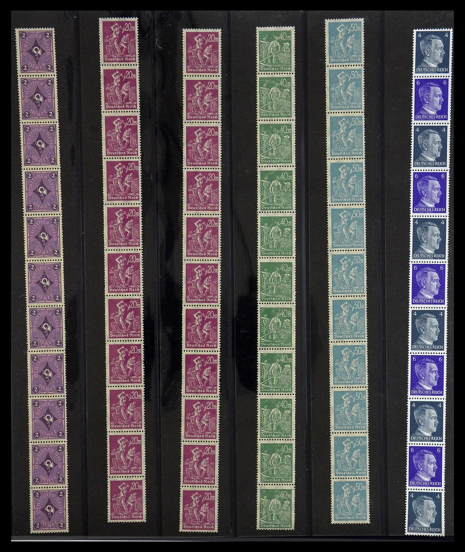 34461 003 - Stamp Collection 34461 Germany coil stamps 1910-2004.