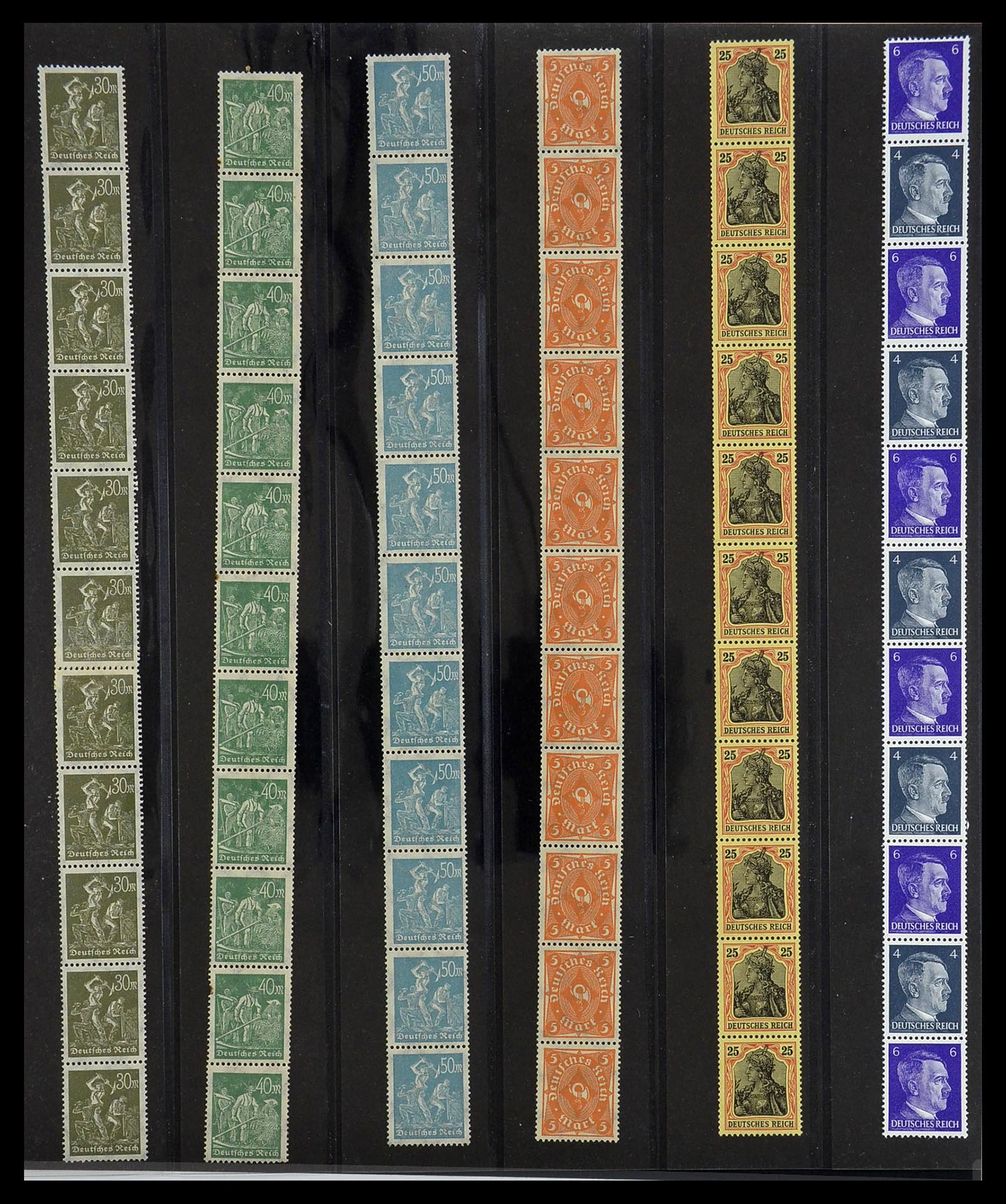 34461 006 - Stamp Collection 34461 Germany coil stamps 1910-2004.