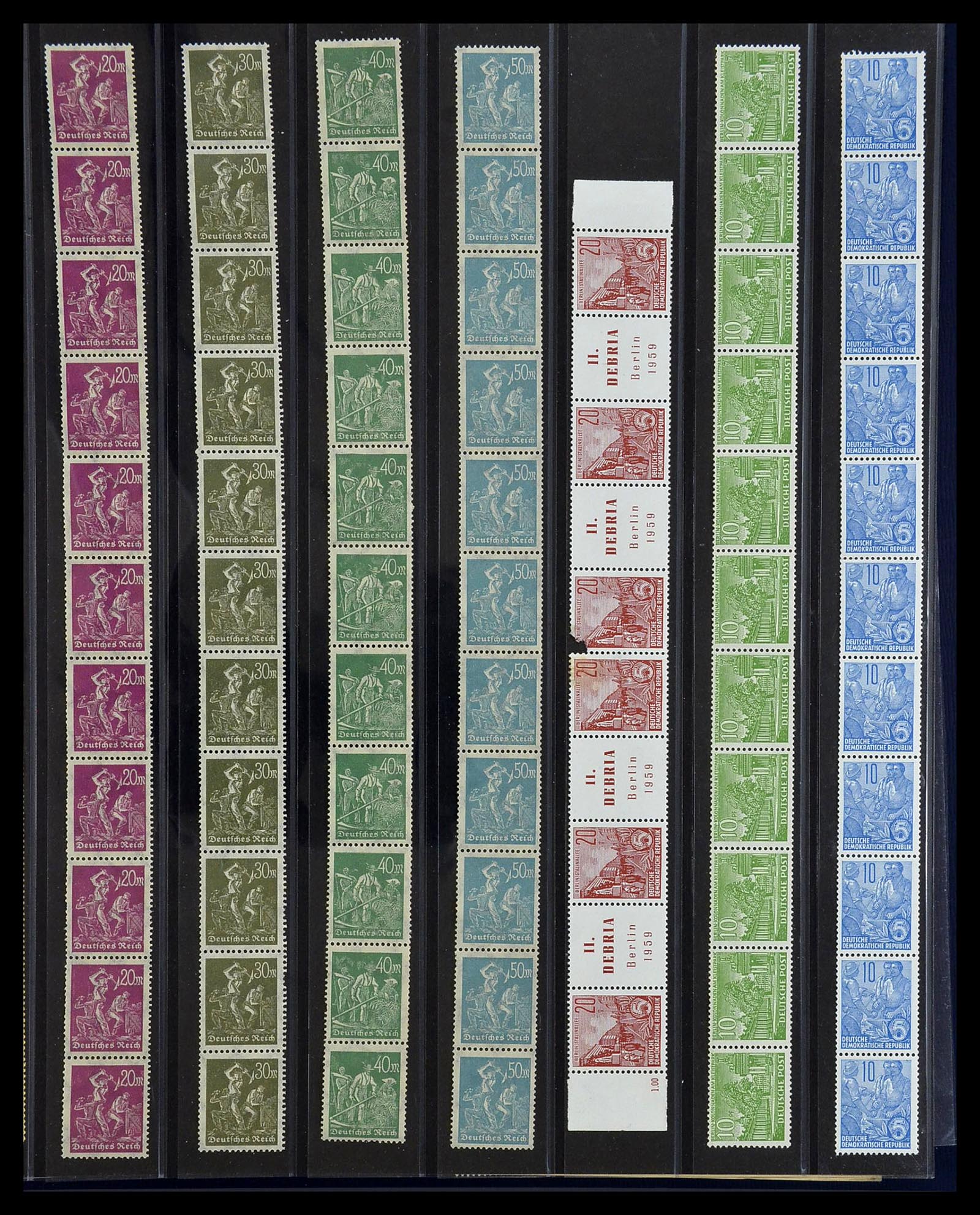 34461 010 - Stamp Collection 34461 Germany coil stamps 1910-2004.