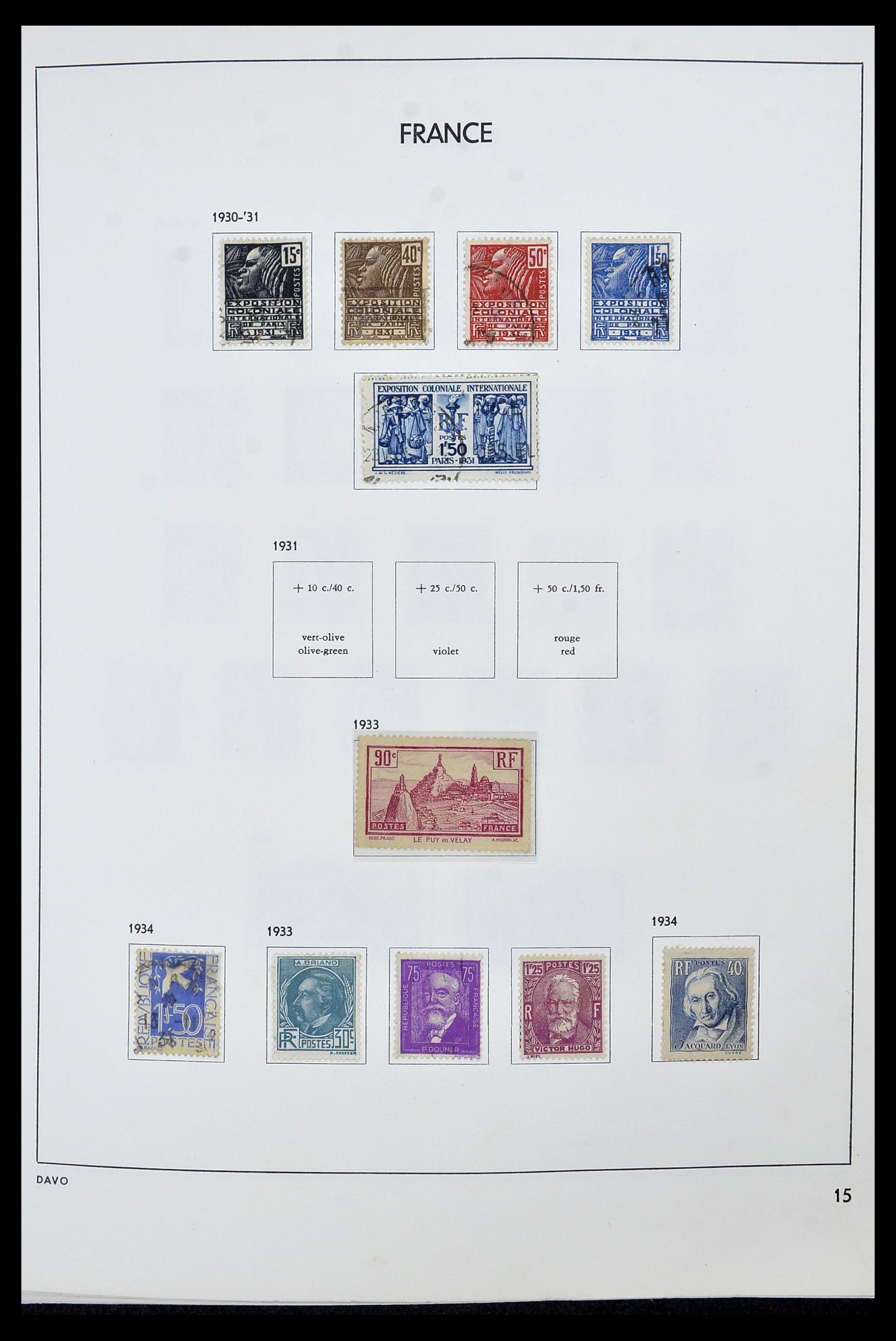 34466 015 - Postzegelverzameling 34466 Frankrijk 1849-1979.