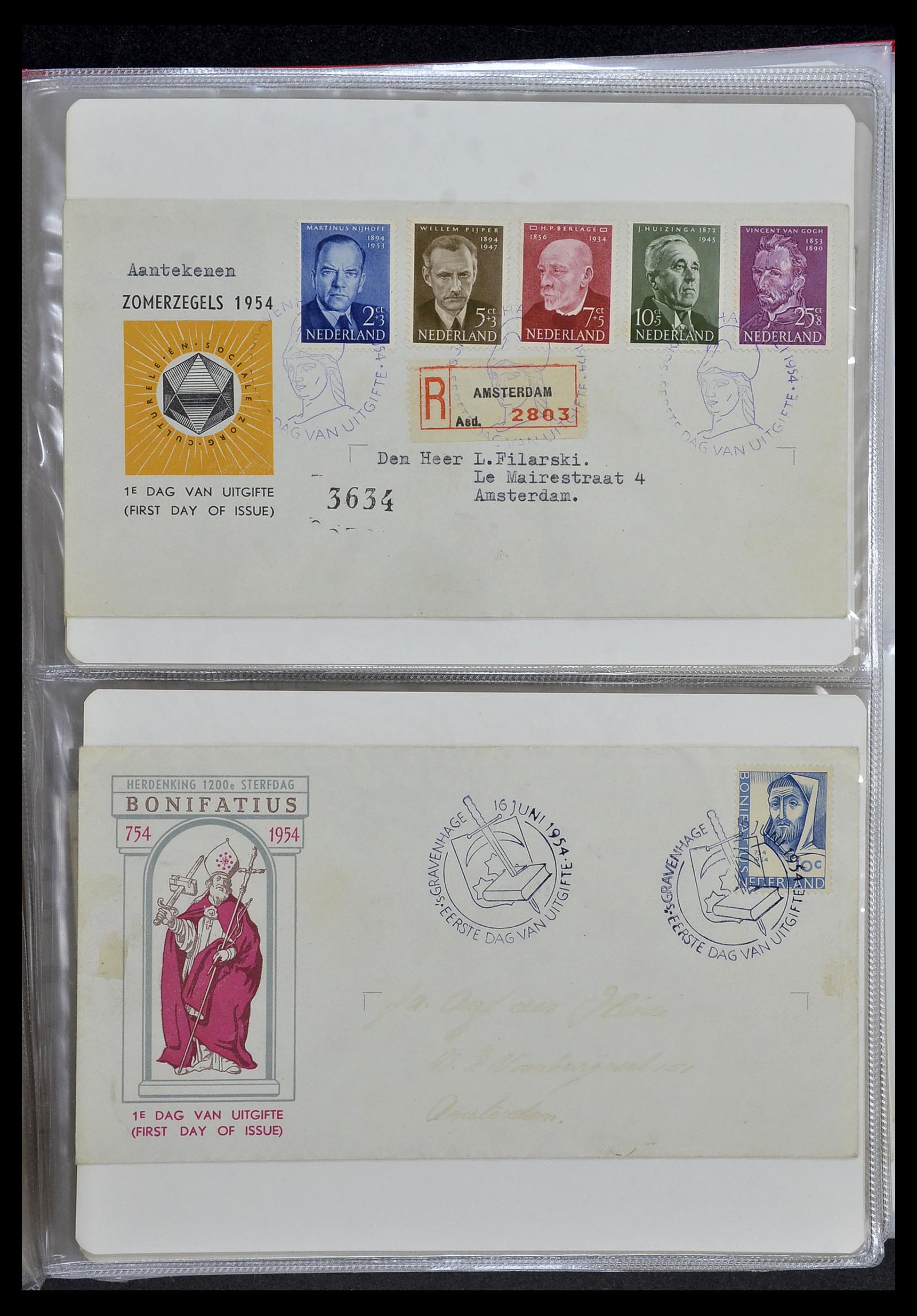 34468 009 - Stamp Collection 34468 Netherlands FDC's 1950-1970.