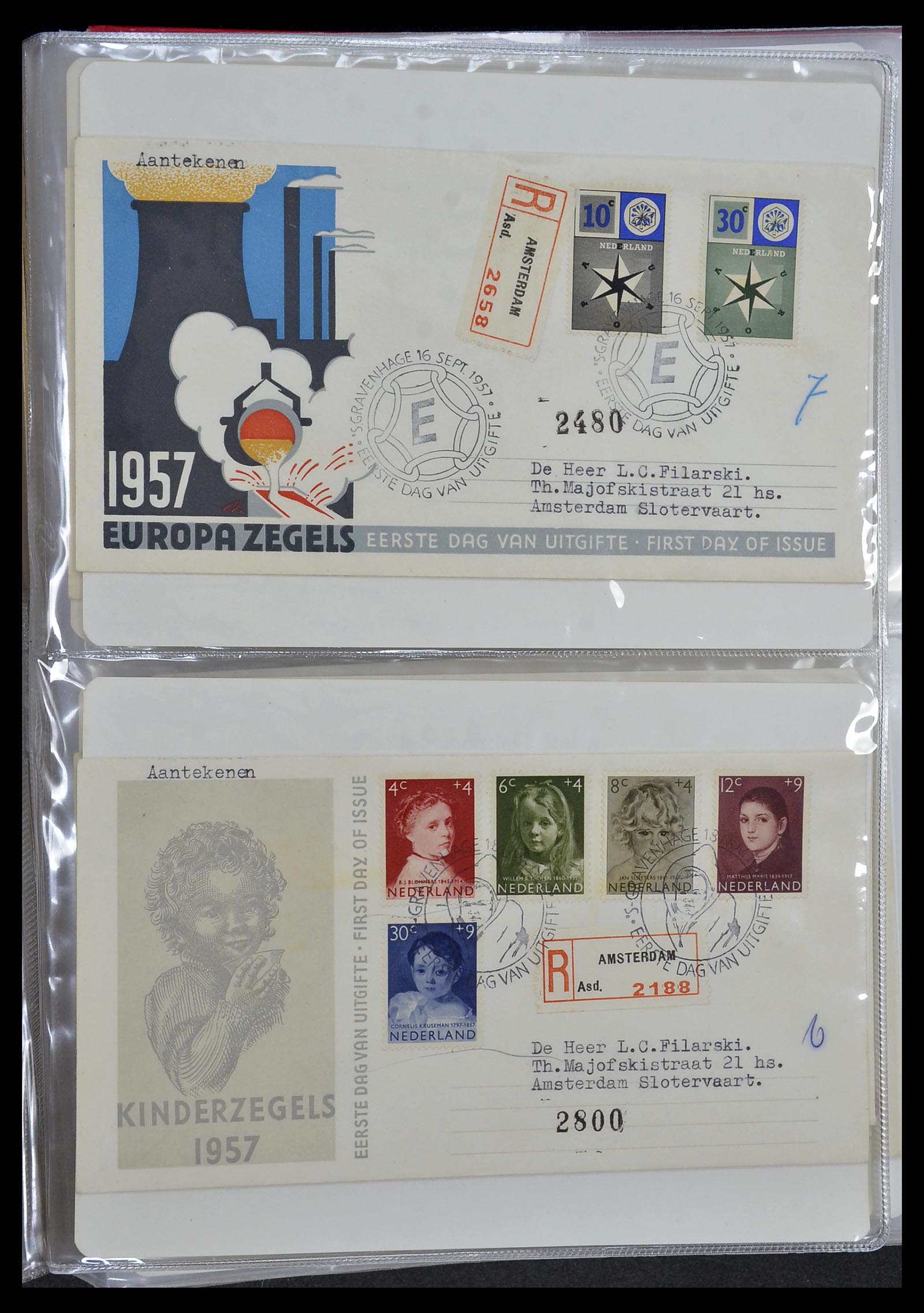 34468 016 - Stamp Collection 34468 Netherlands FDC's 1950-1970.