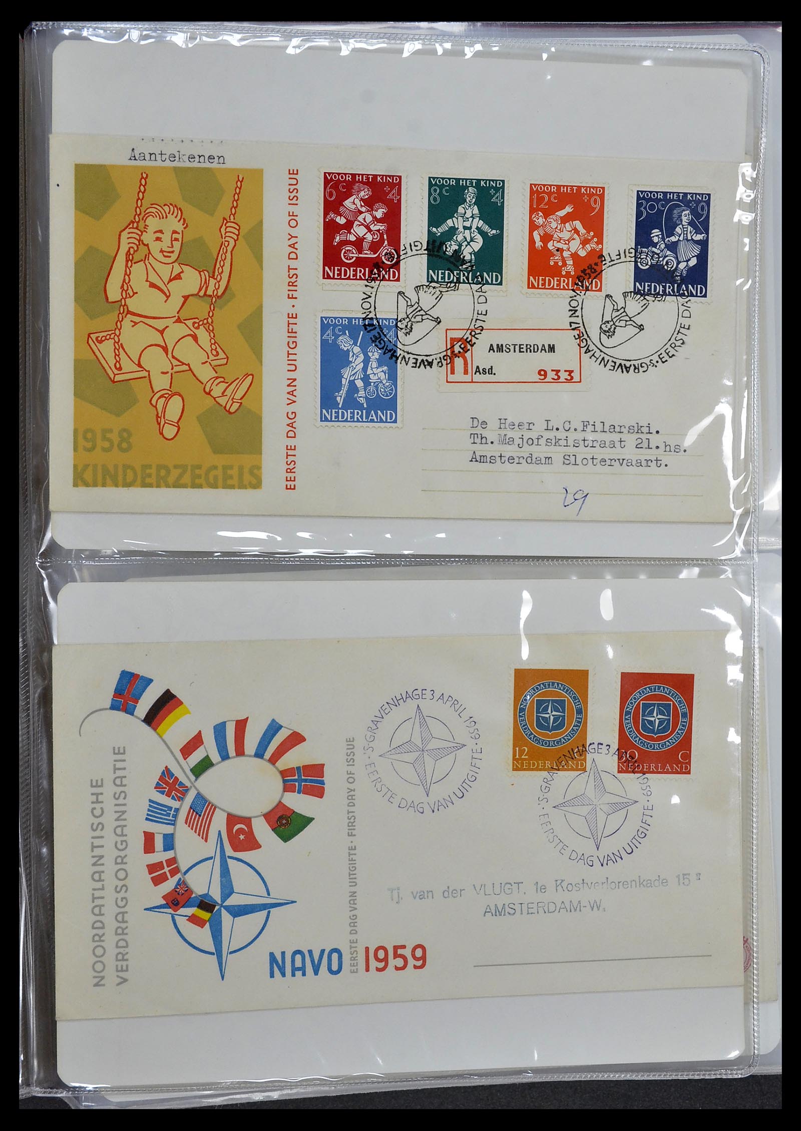 34468 019 - Stamp Collection 34468 Netherlands FDC's 1950-1970.
