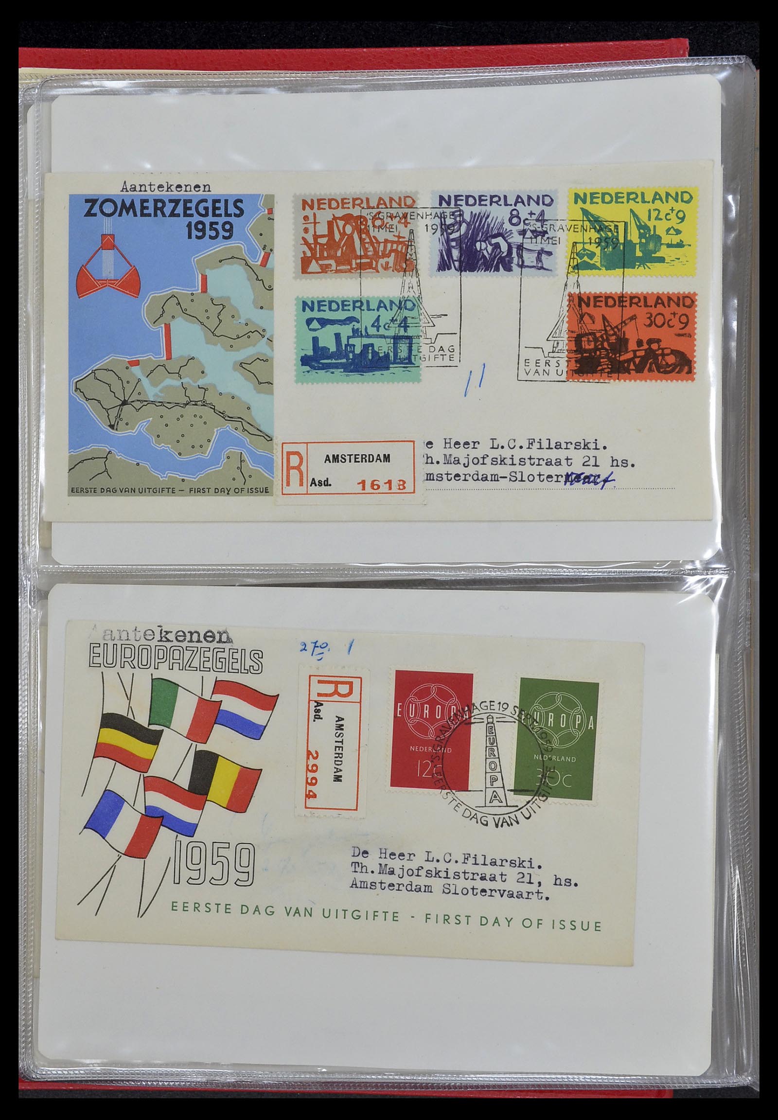 34468 020 - Stamp Collection 34468 Netherlands FDC's 1950-1970.