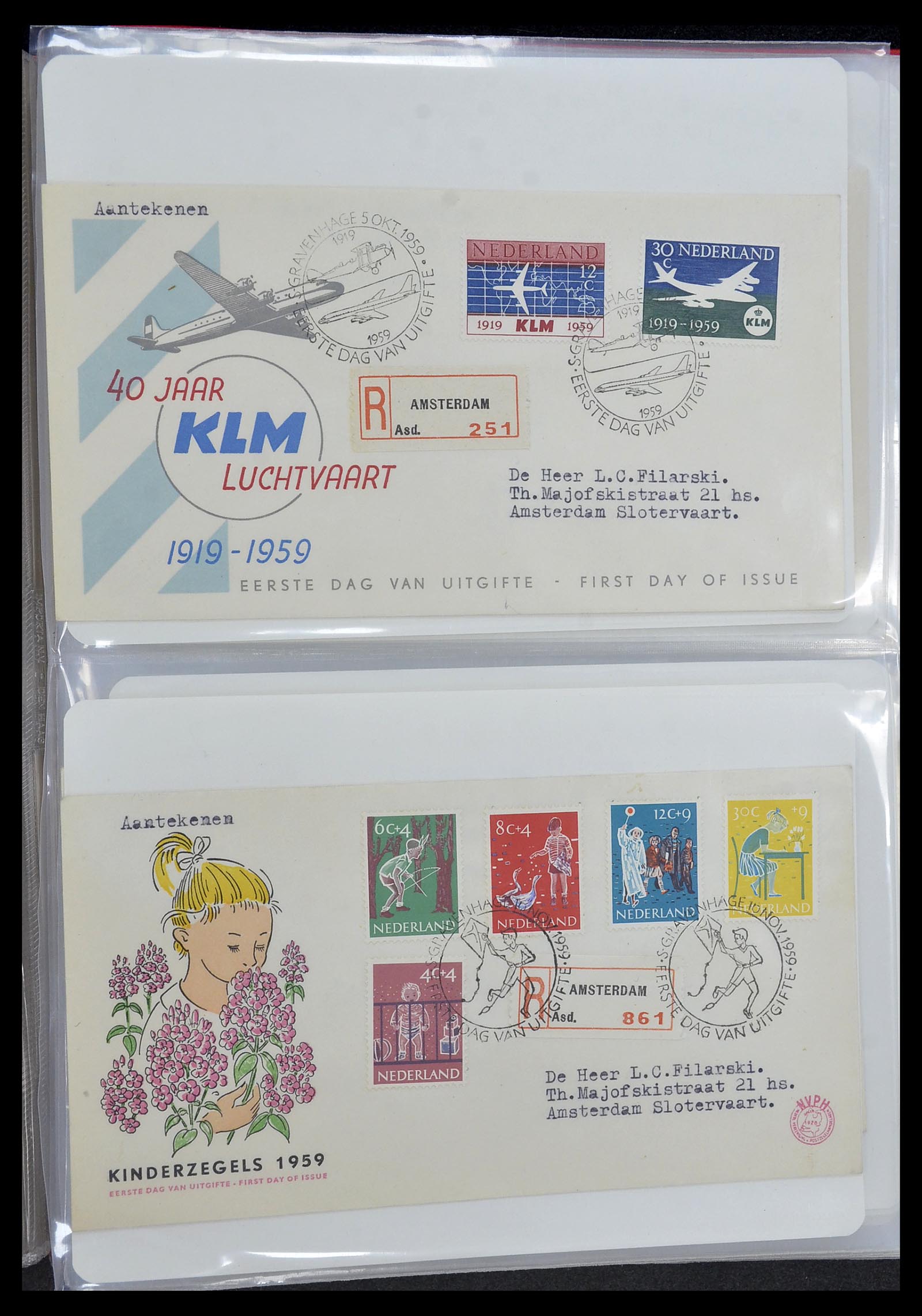 34468 021 - Stamp Collection 34468 Netherlands FDC's 1950-1970.